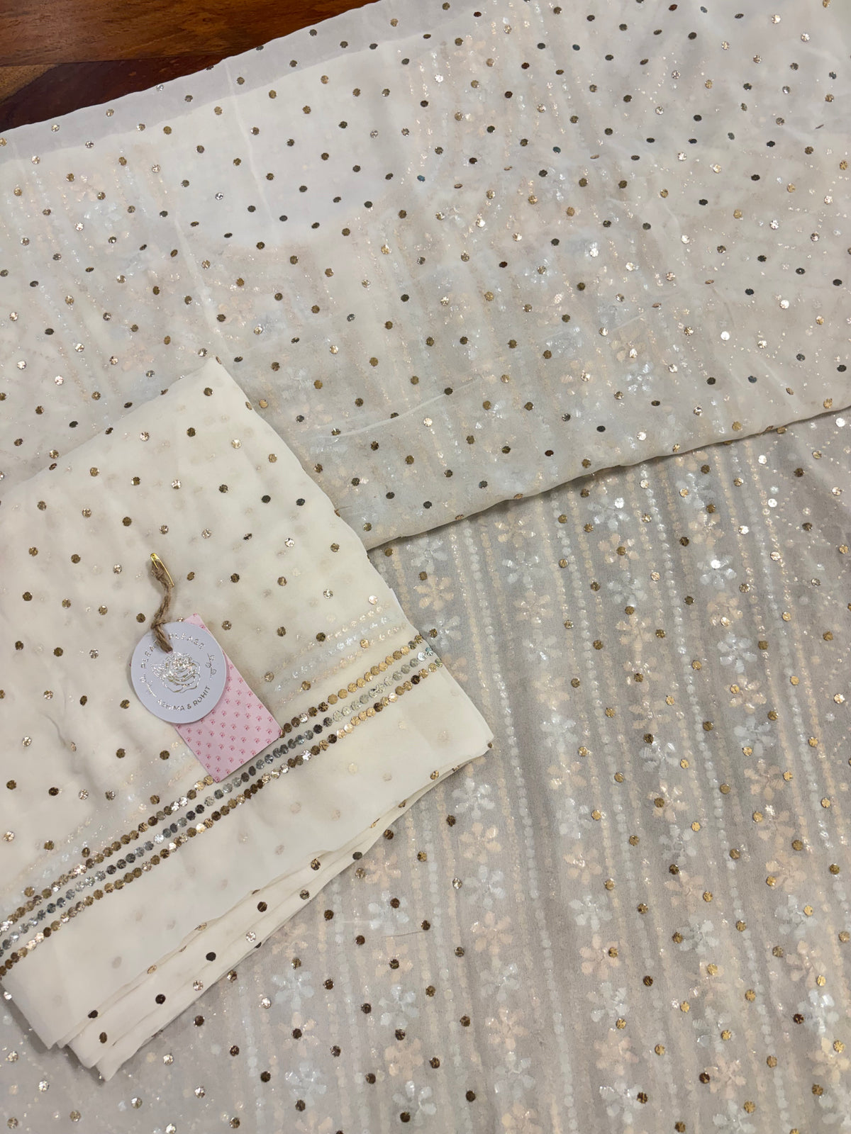 Dyeable Pure & Premium Georgette Mukaish Kurta & Dupatta