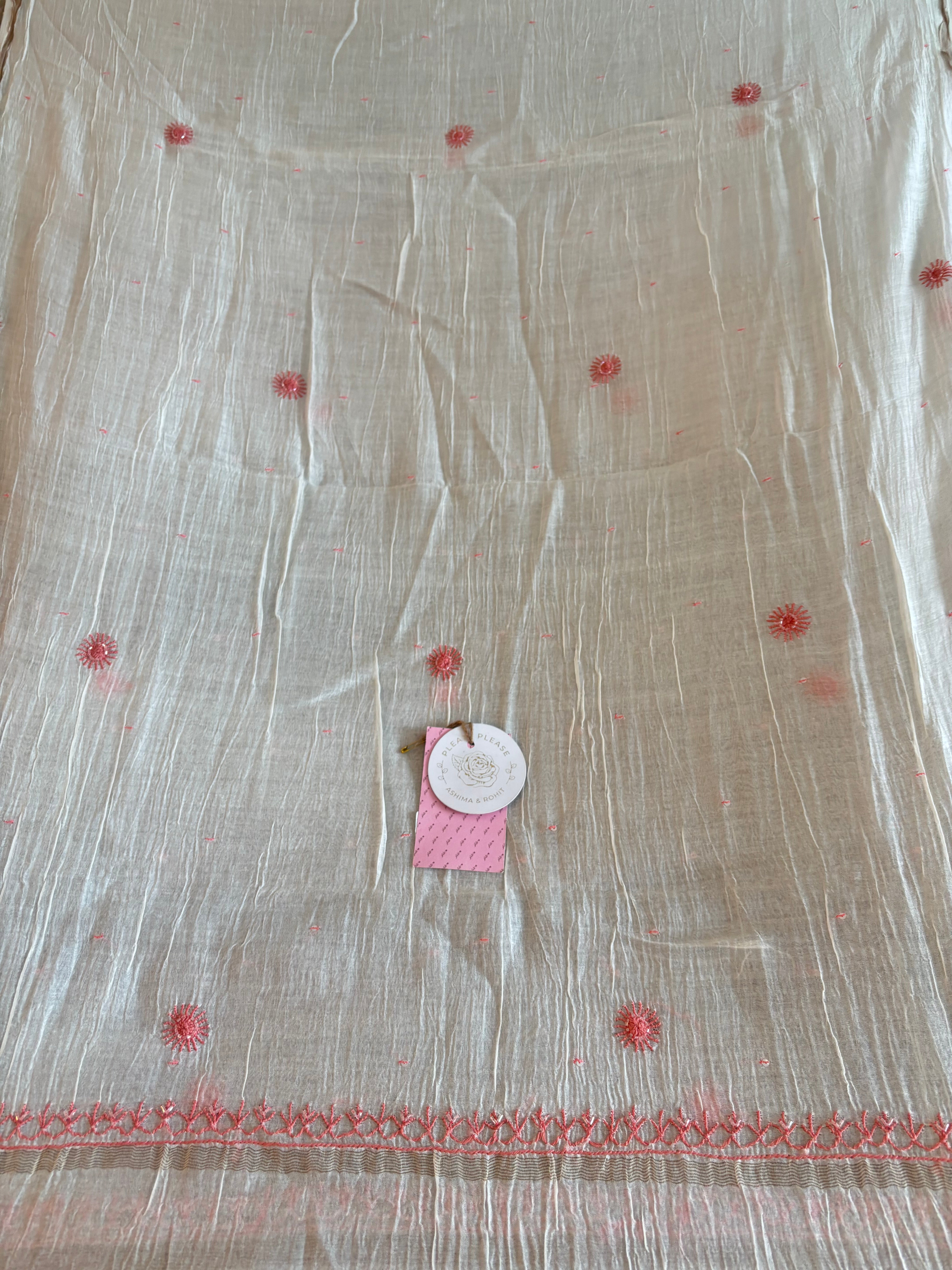 Dyeable Front Tucks Chikankari Kurta & Dupatta