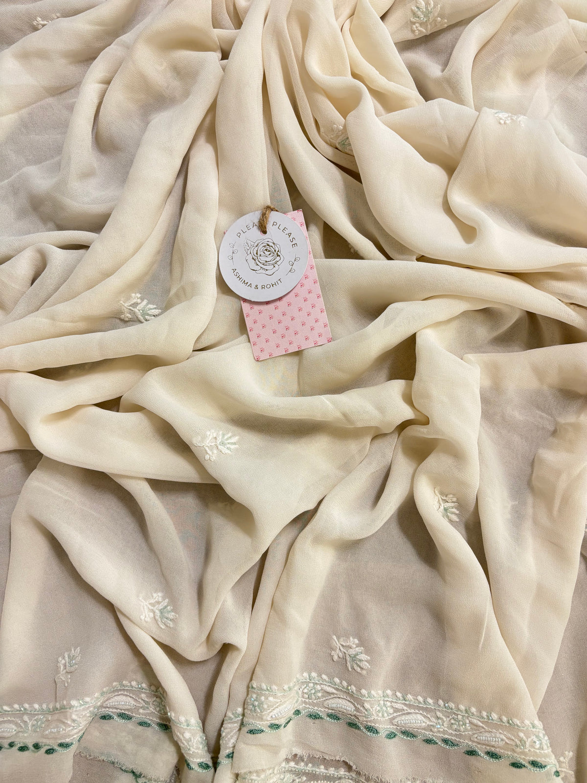 Dyeable Pure & Premium Georgette Chikankari With Parsi Kurta & Dupatta