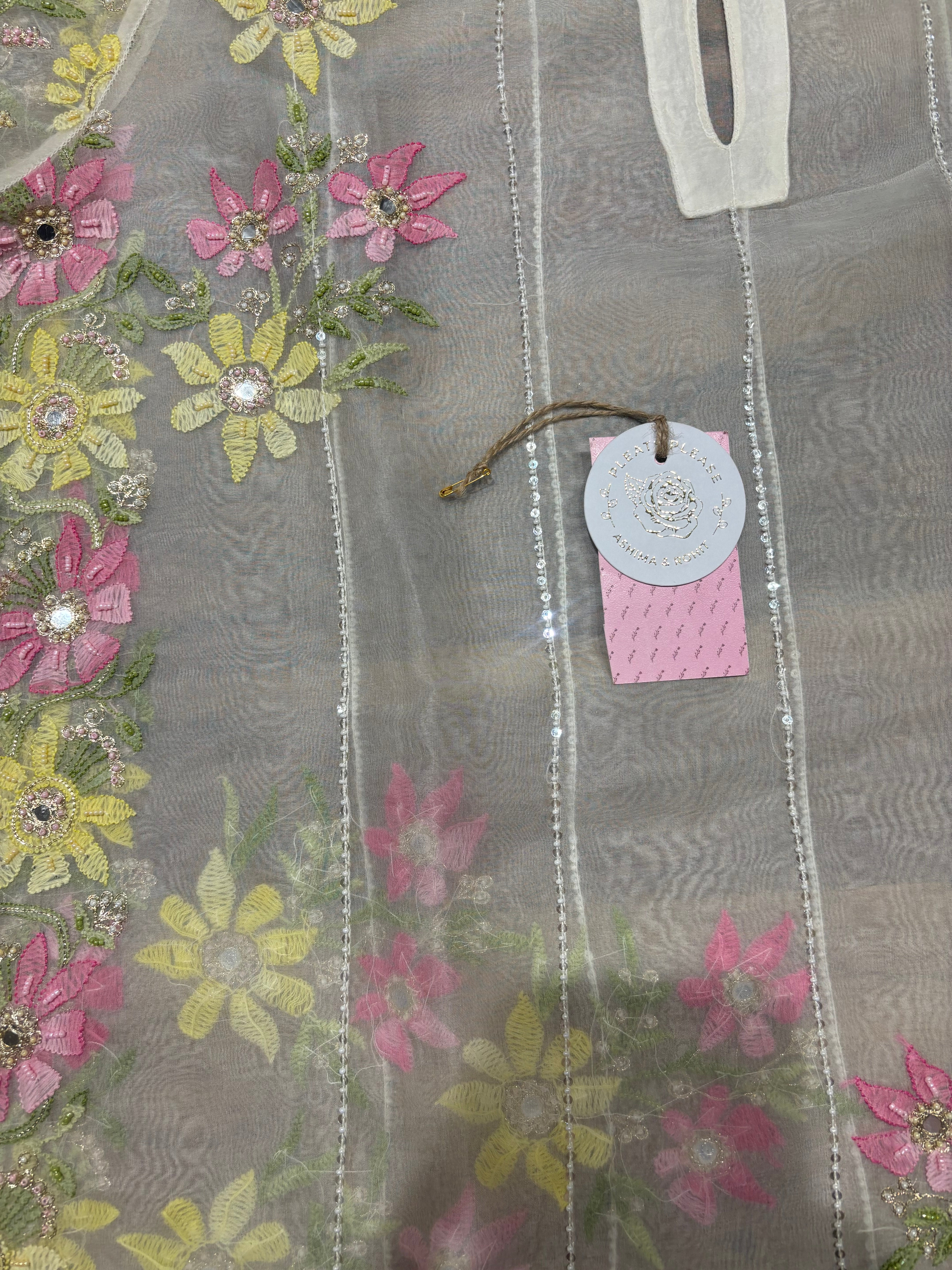 Dyeable Pure and Premium Organza Silk Chikankari Kurta and Dupatta Set