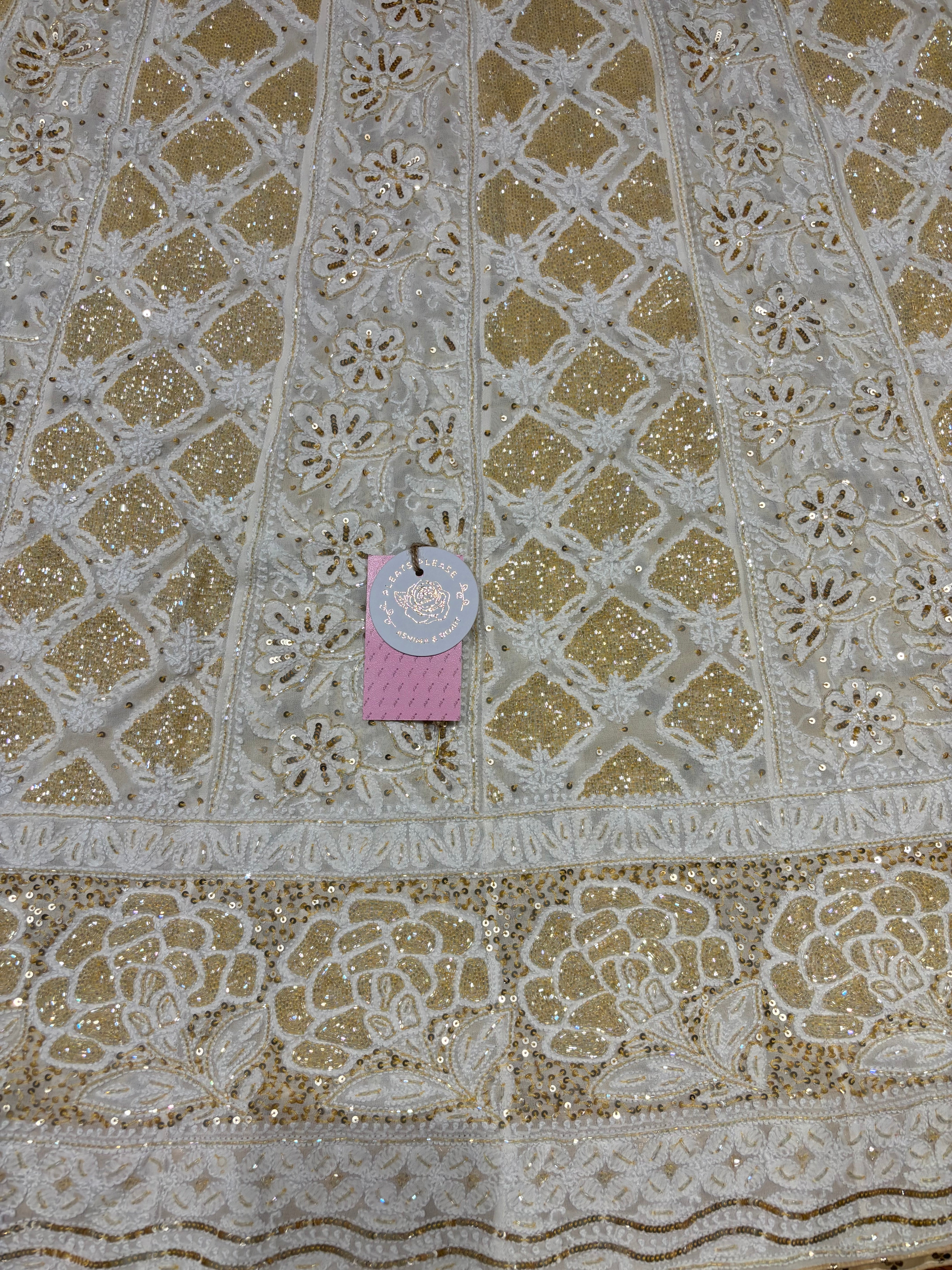 Dyeable Pure and Premium Georgette Chikankari Anarkali and Dupatta Set