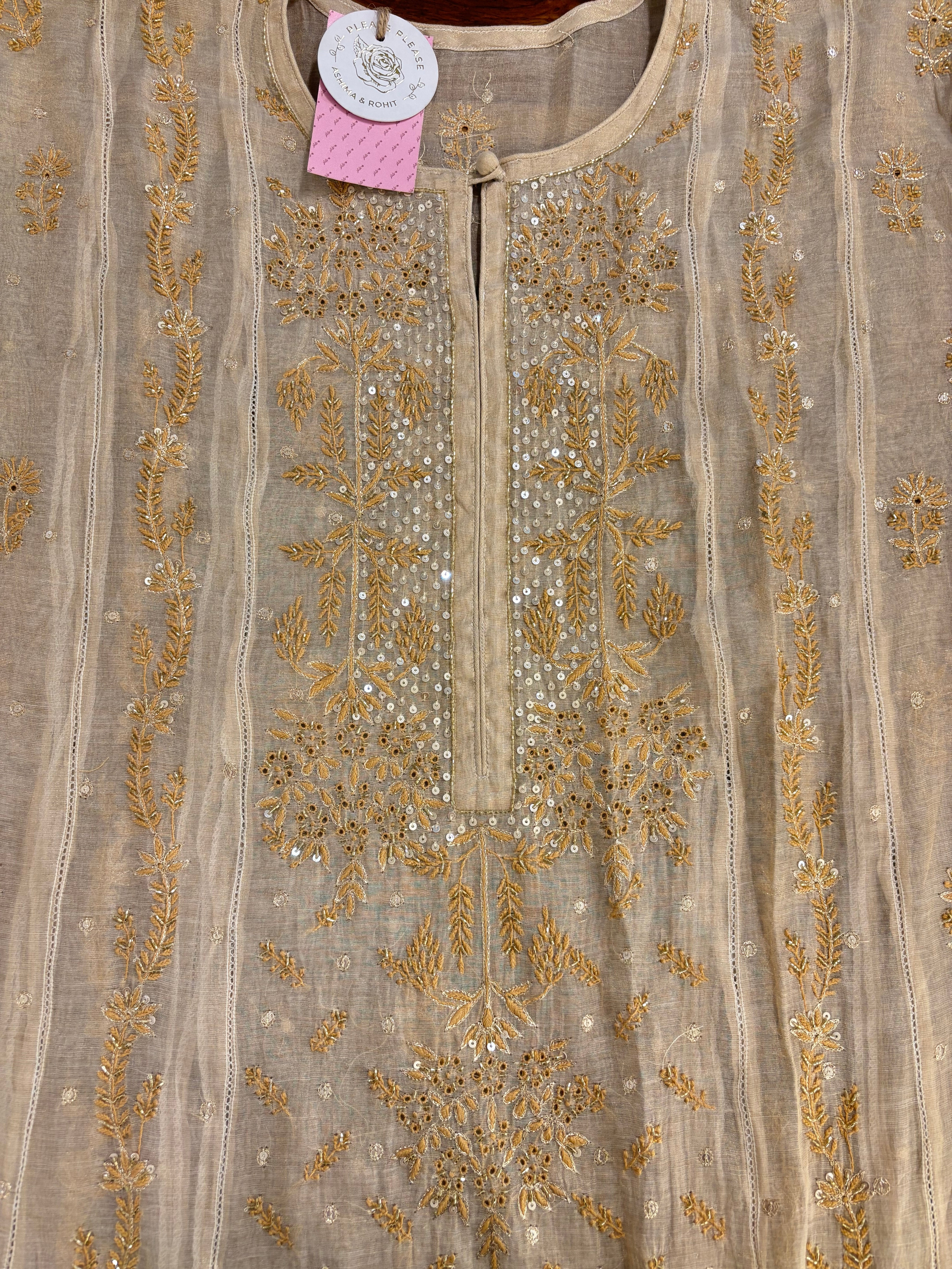 Dyeable Pure & Premium Tissue Chikankari Kurta & Dupatta