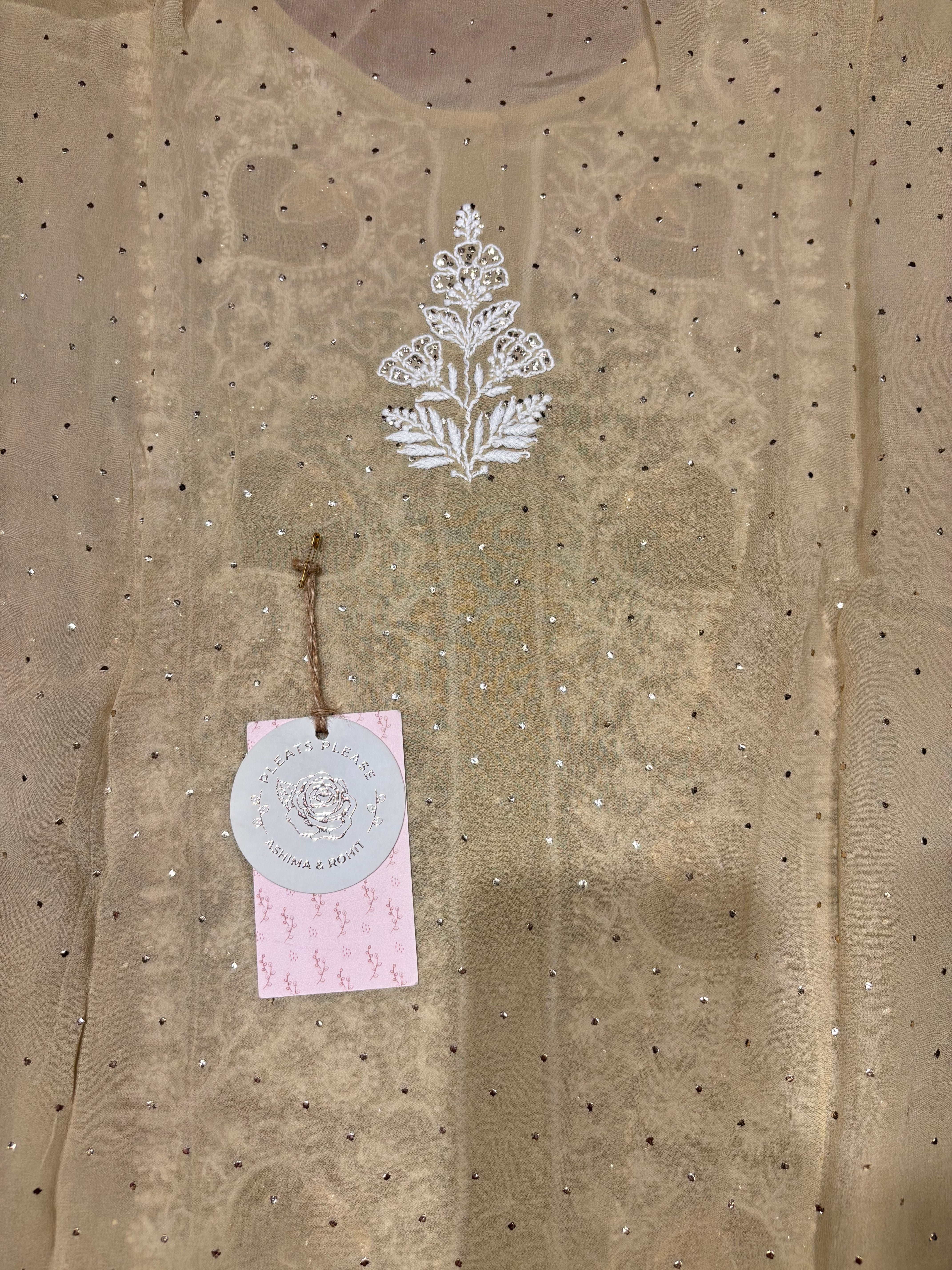 Brown Pure And Premium  Georgette Chikankari Co-ord Set