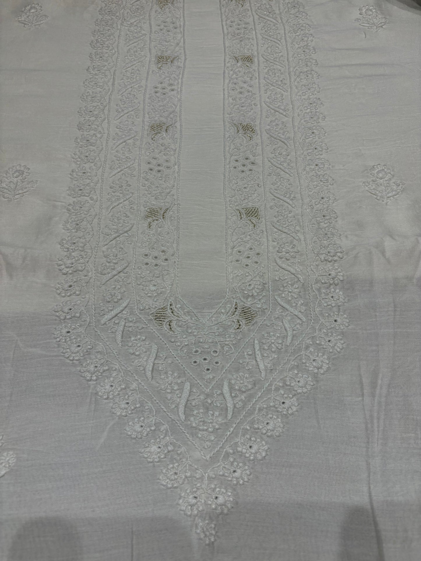 Dyeable Silk Chikankari Men's Kurta