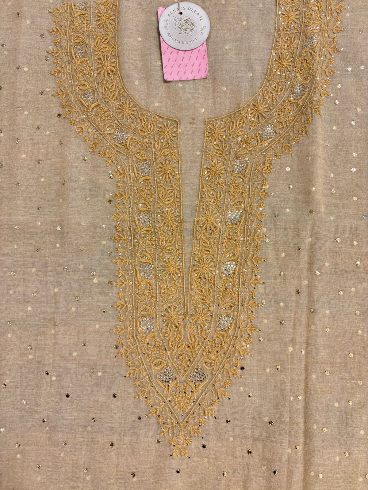 Dyeable Pure & Premium Tissue Chikankari Mukaish Kurta & Dupatta