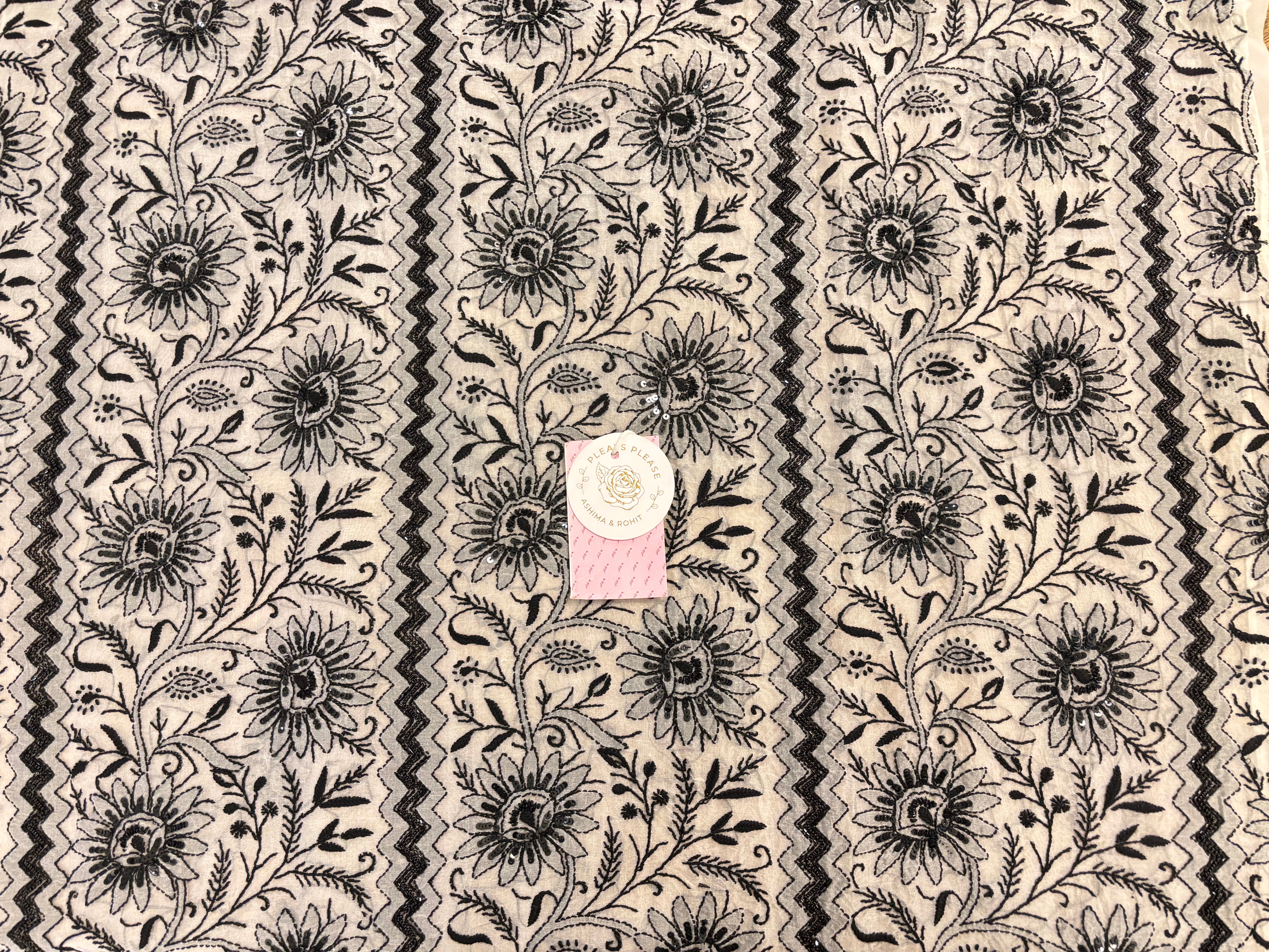 Dyeable Organza Chikankari Kurta & Dupatta - Pleats PleaseChikankari