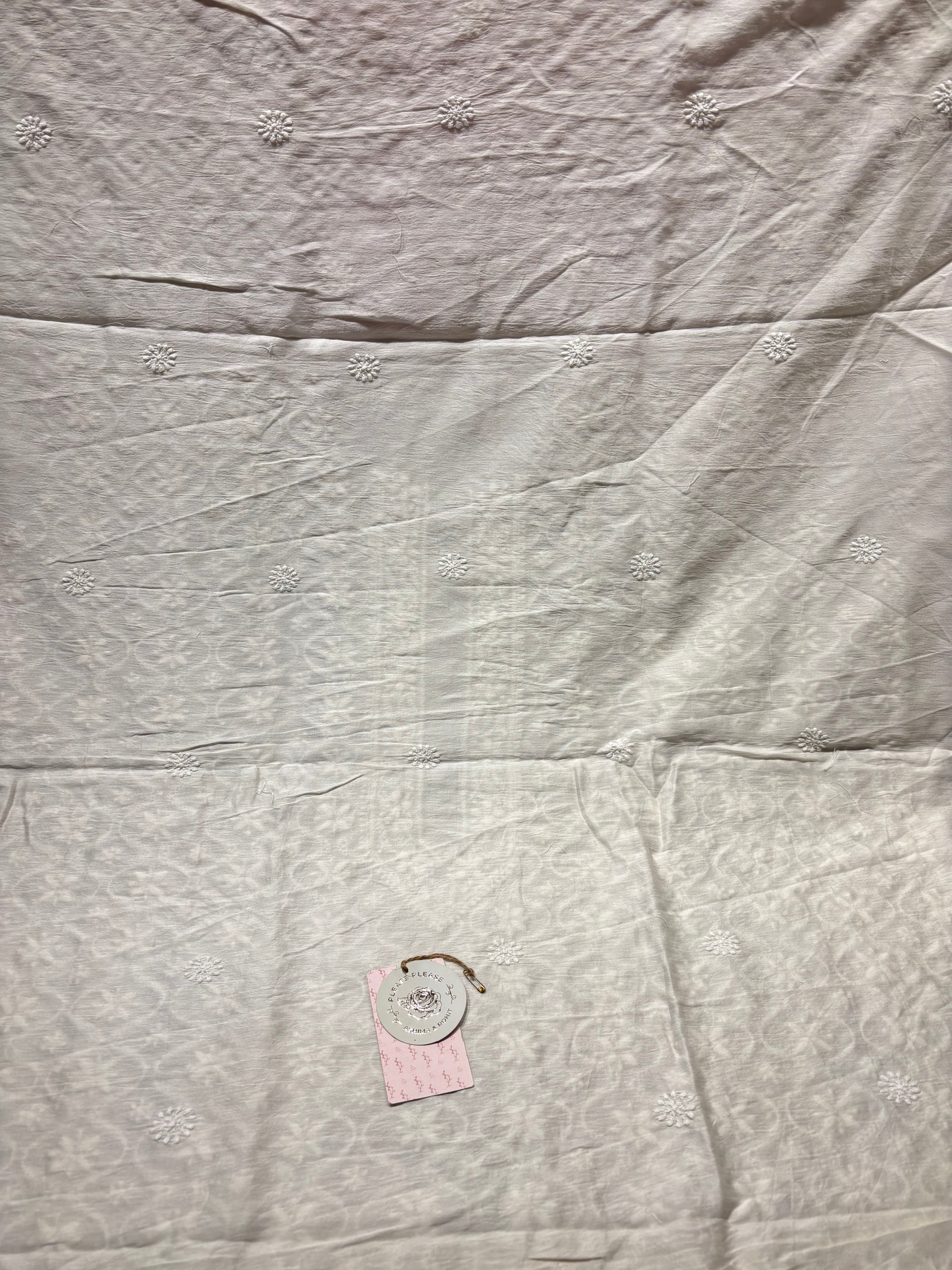 Dyeable Chanderi Silk Chikankari Men’s Kurta