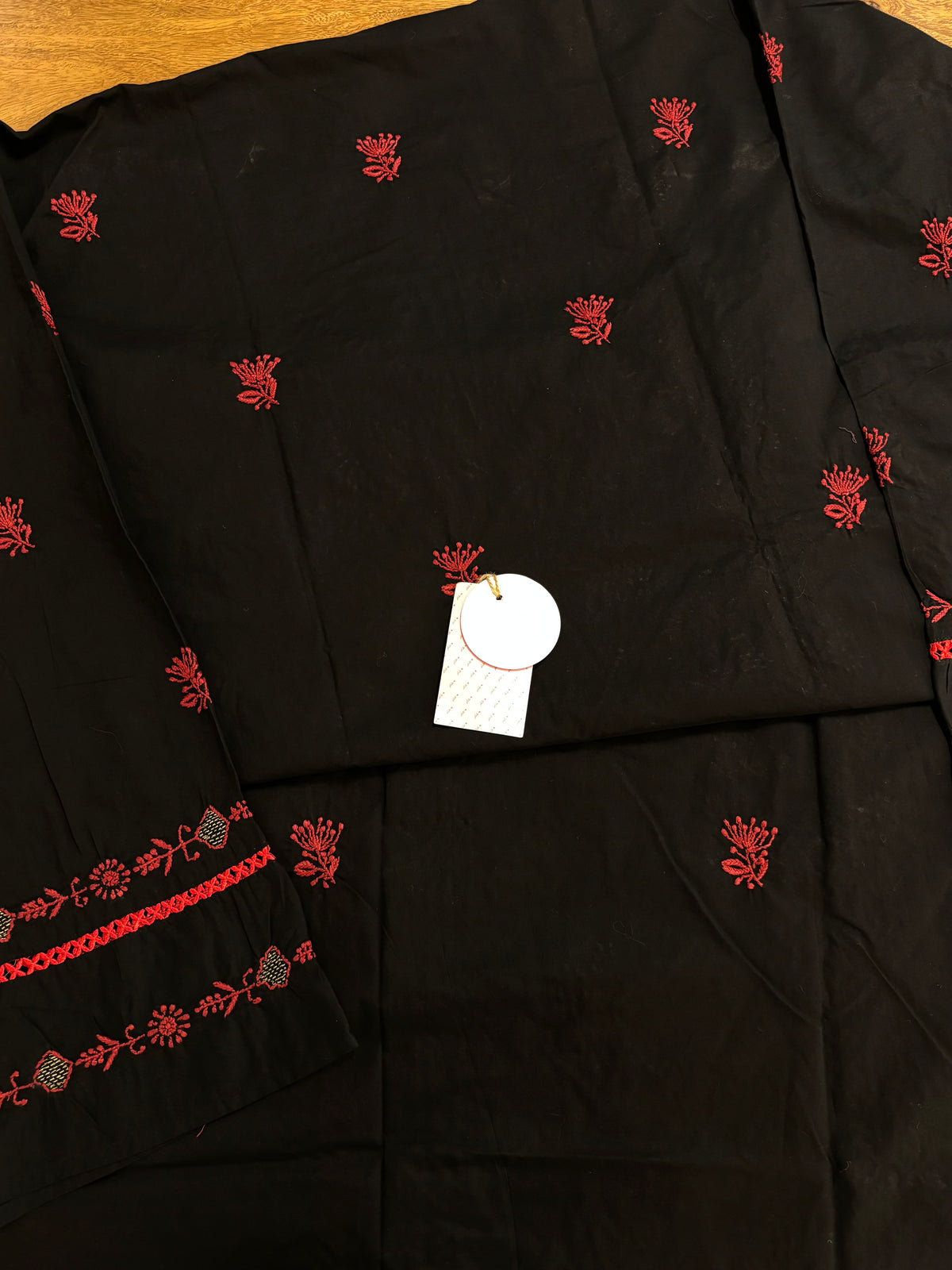 Black Cotton Chikankari Women Kurta