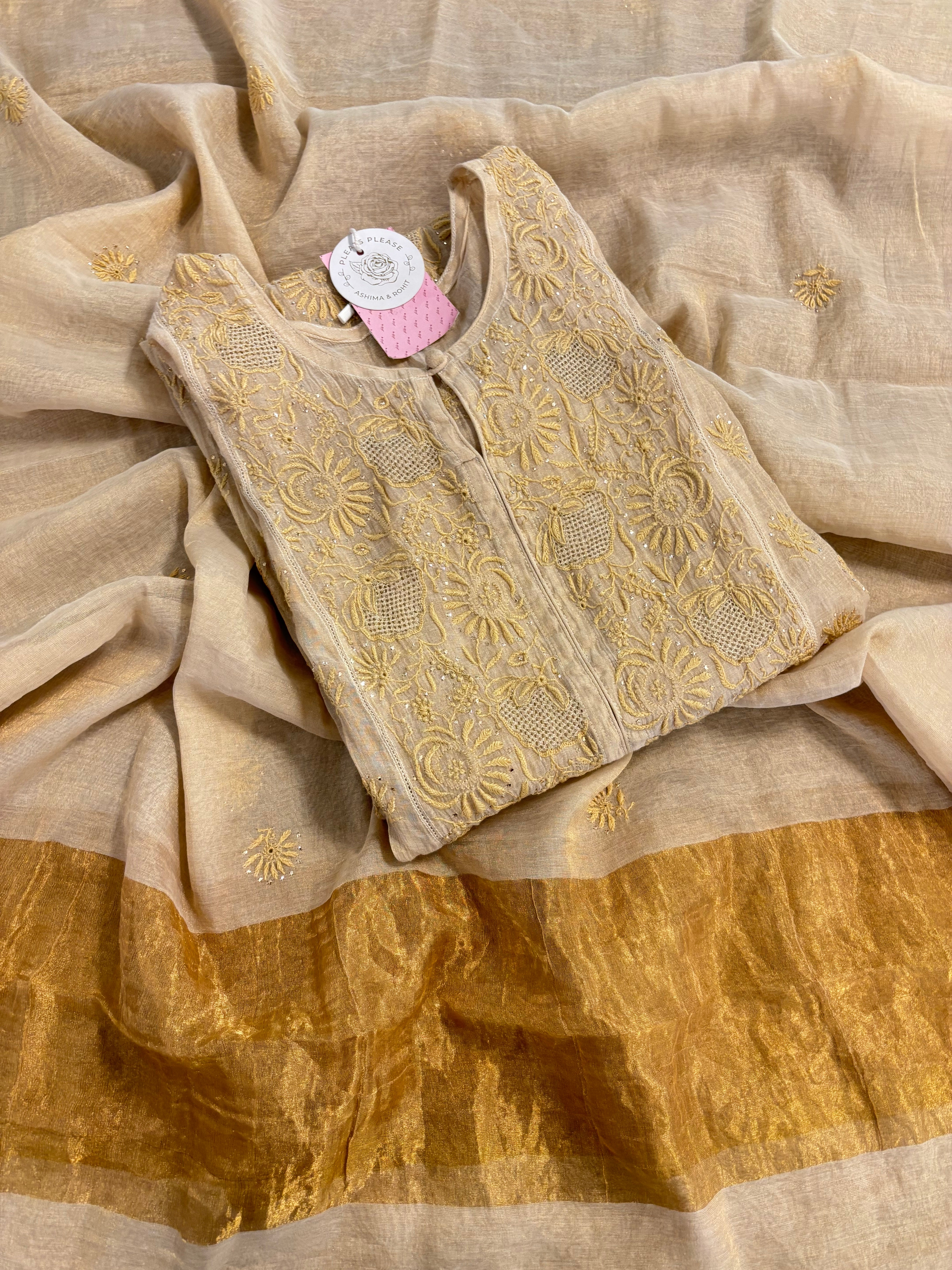 Dyeable Pure & Premium Chikankari Mukaish Kurta & Dupatta