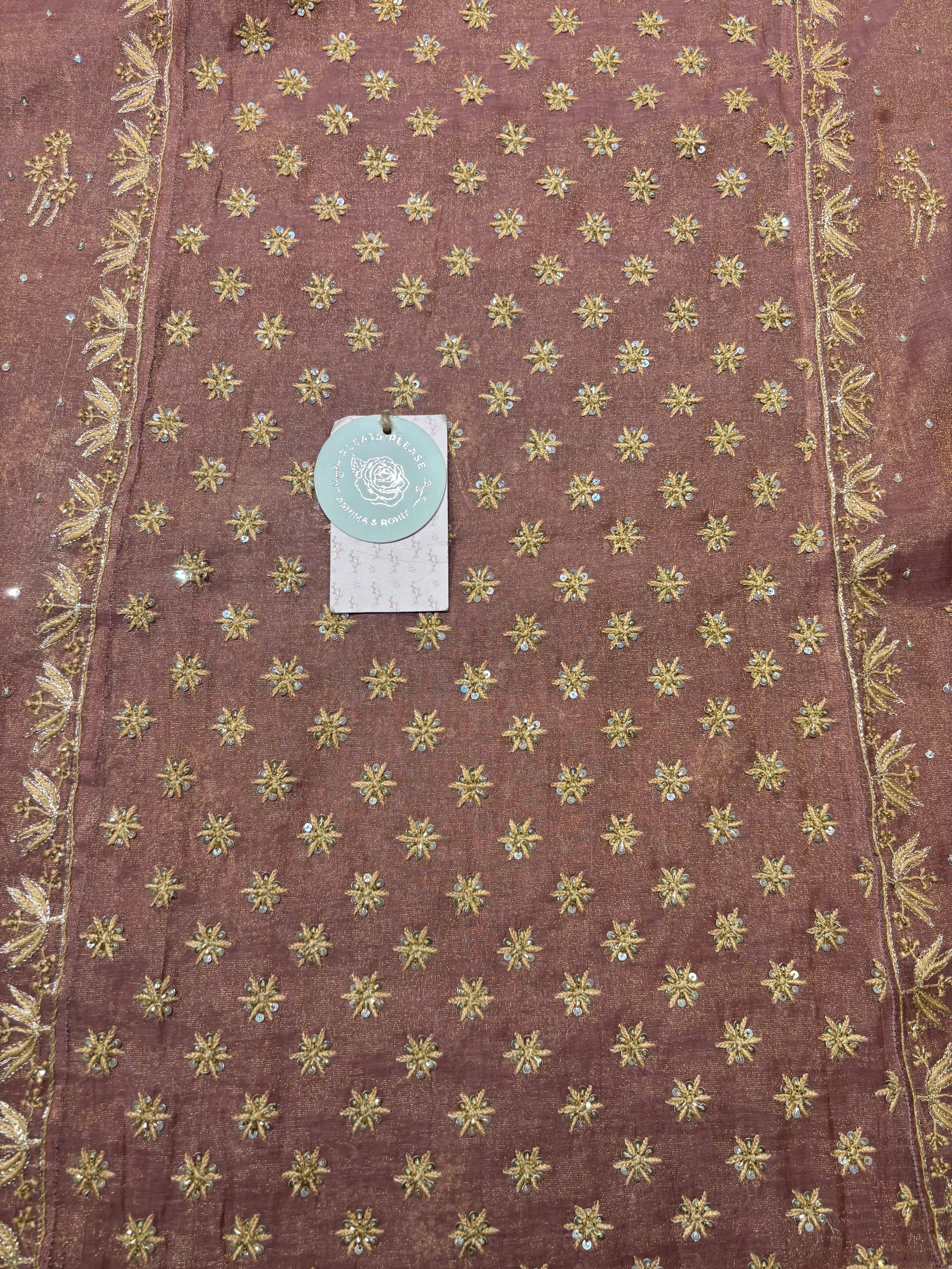 Garnet Pure & Premium Tissue Chikankari Kurta & Dupatta Set