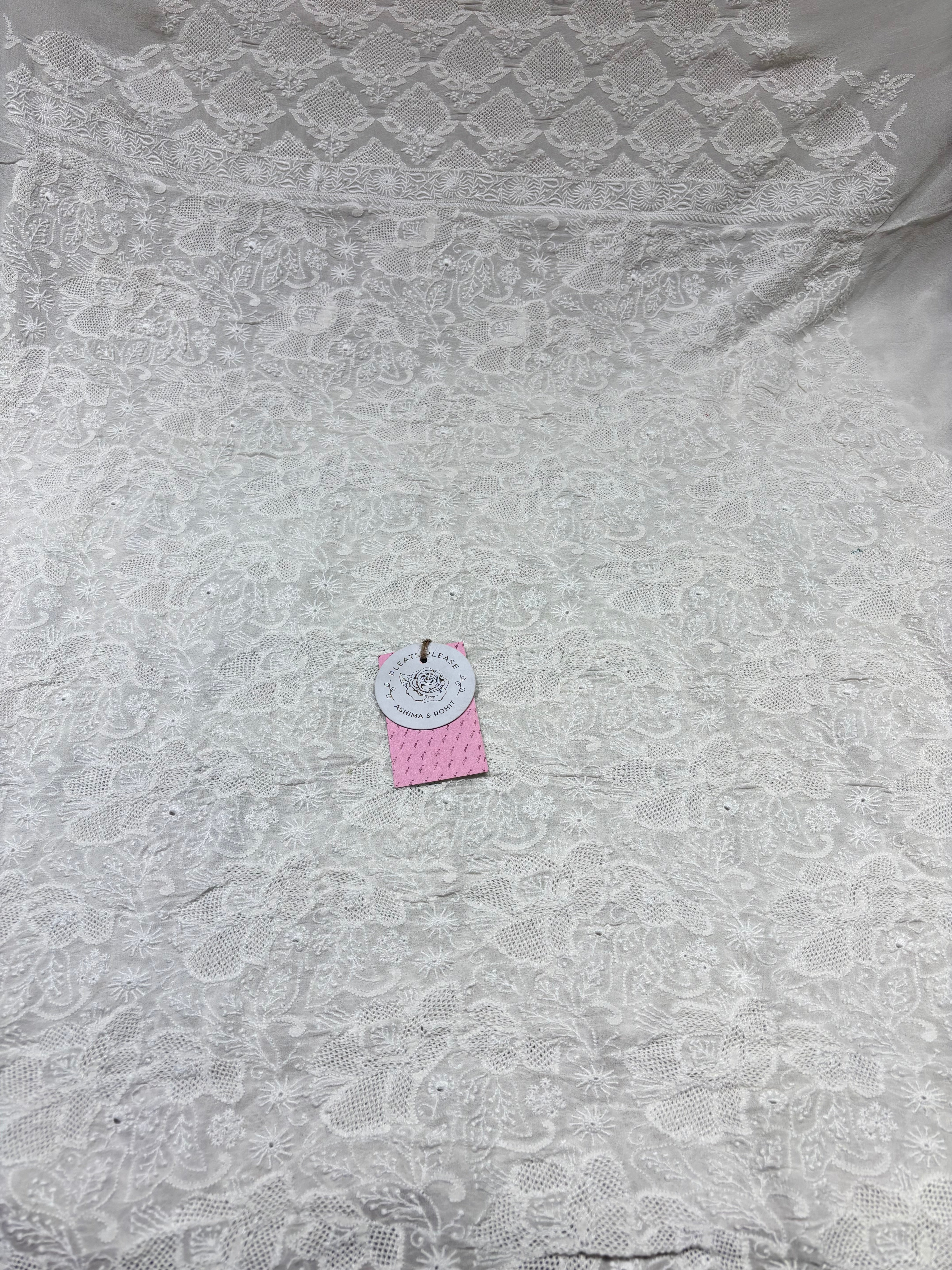 Dyeable Pure & Premium Georgette Chikankari Kurta & Dupatta Fabric