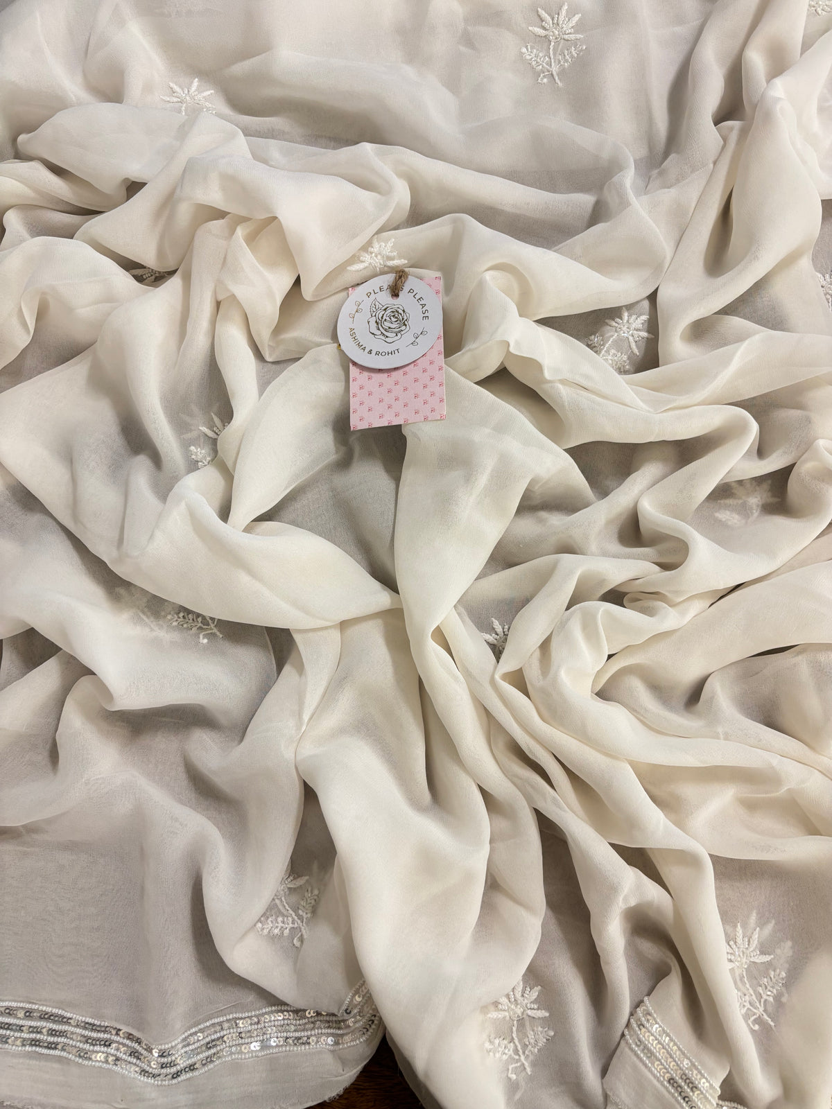 Dyeable Pure Georgette Chikankari Kurta & Dupatta