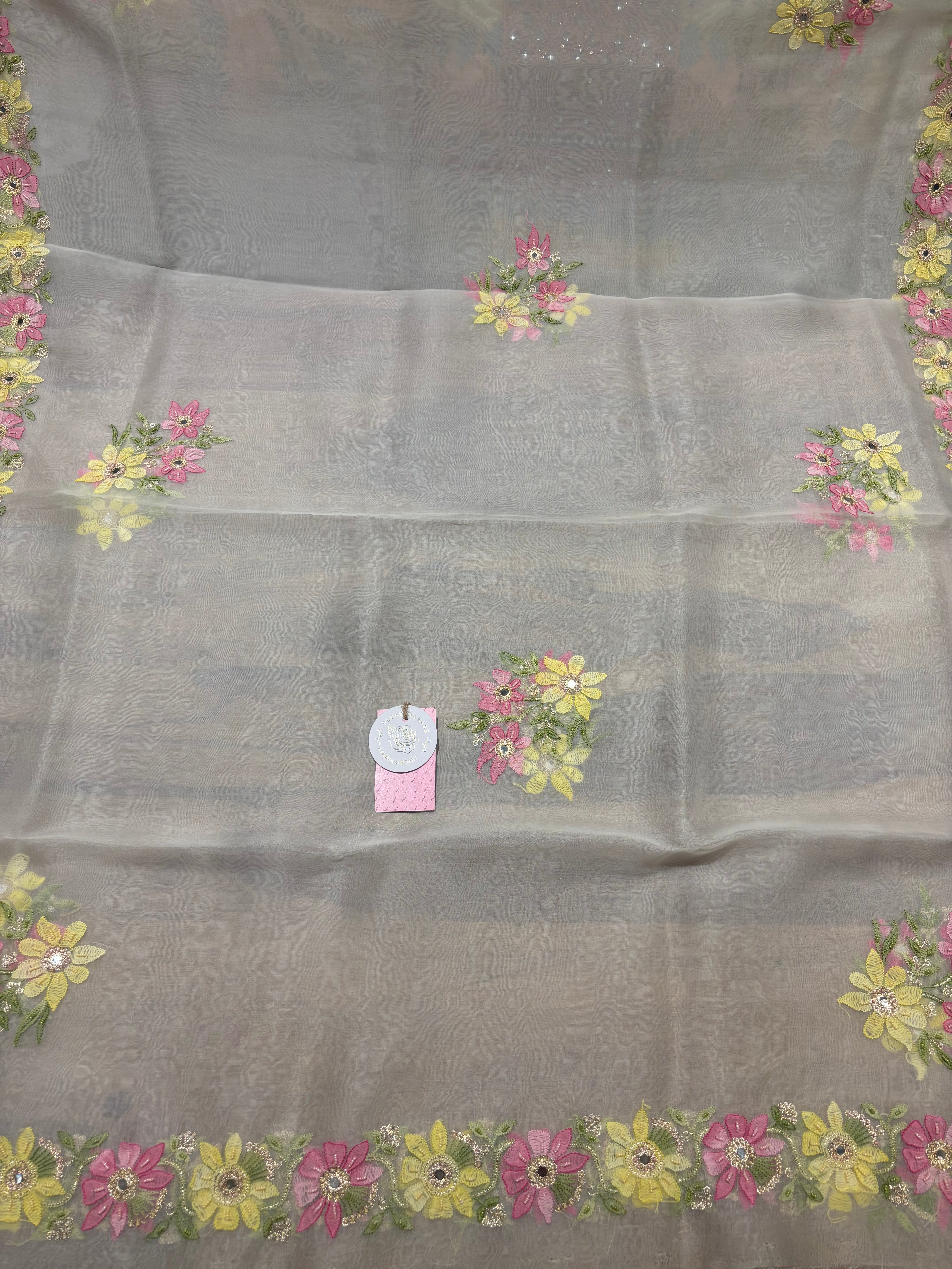 Dyeable Pure and Premium Organza Silk Chikankari Kurta and Dupatta Set