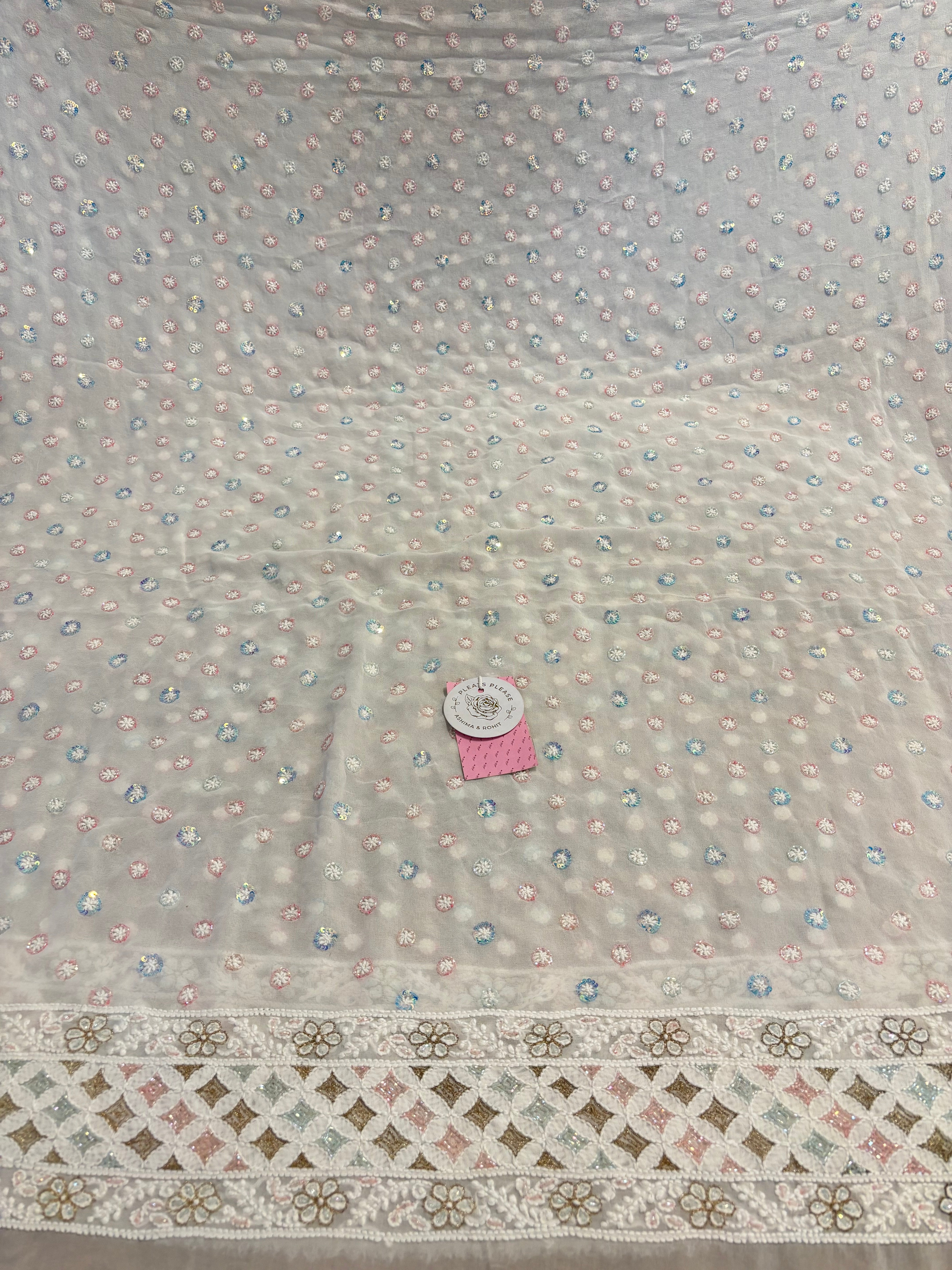 Dyeable Pure & Premium Georgette Chikankari Kurta & Dupatta