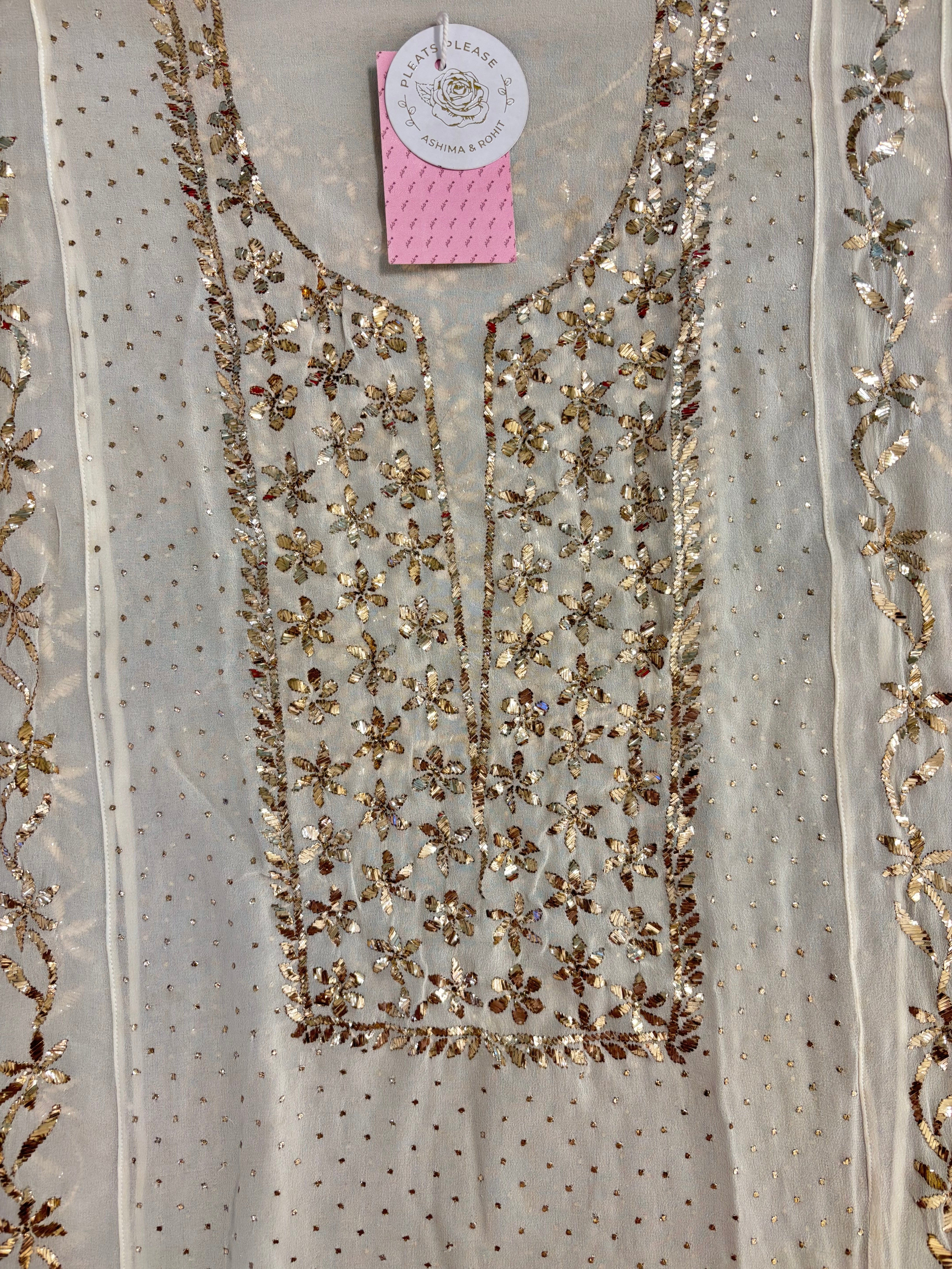 Dyeable Pure & Premium Georgette Mukaish Jhola & Dupatta Set