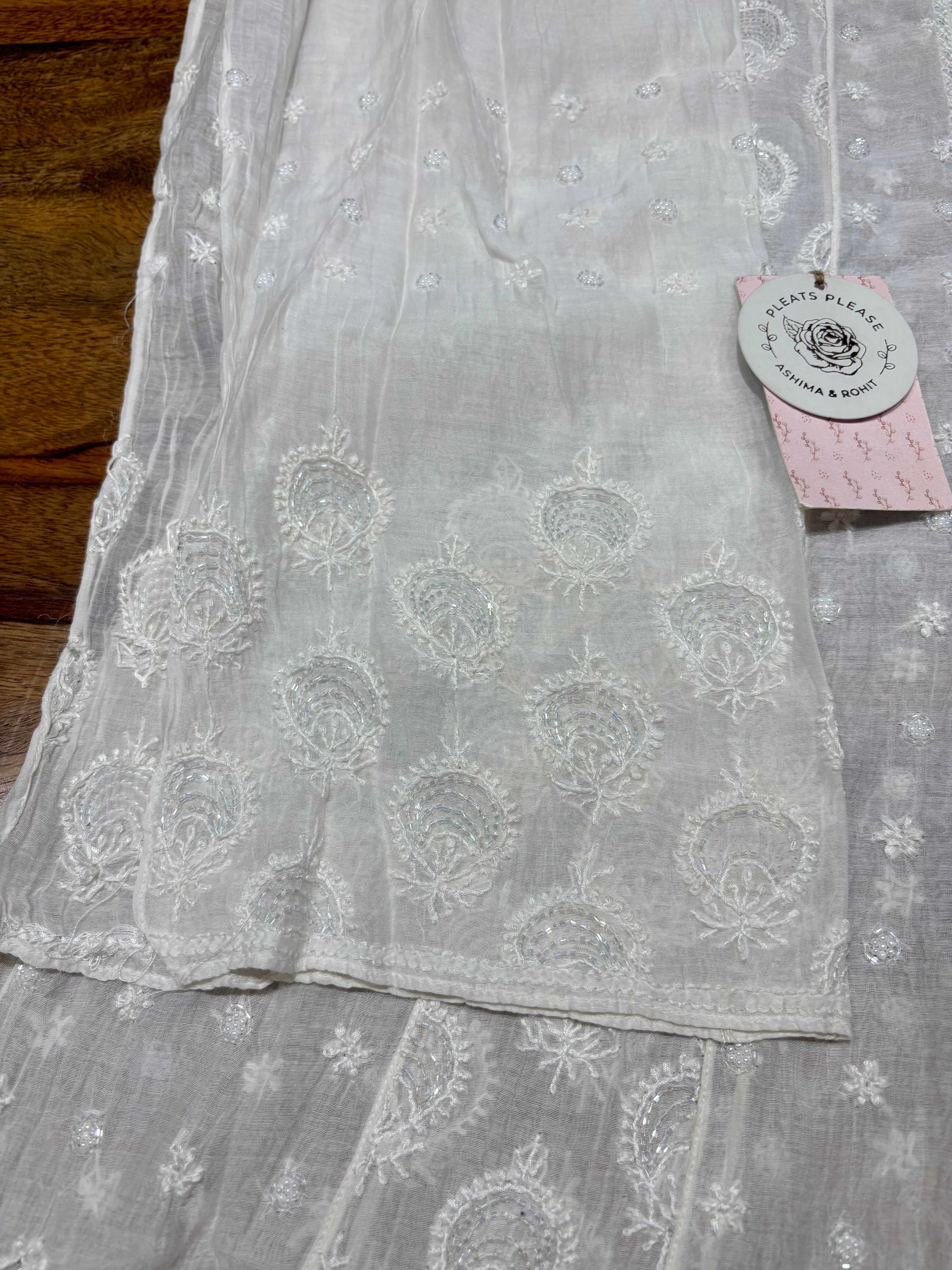 Dyeable Chanderi Mul Chikankari Anarkali & Dupatta Set