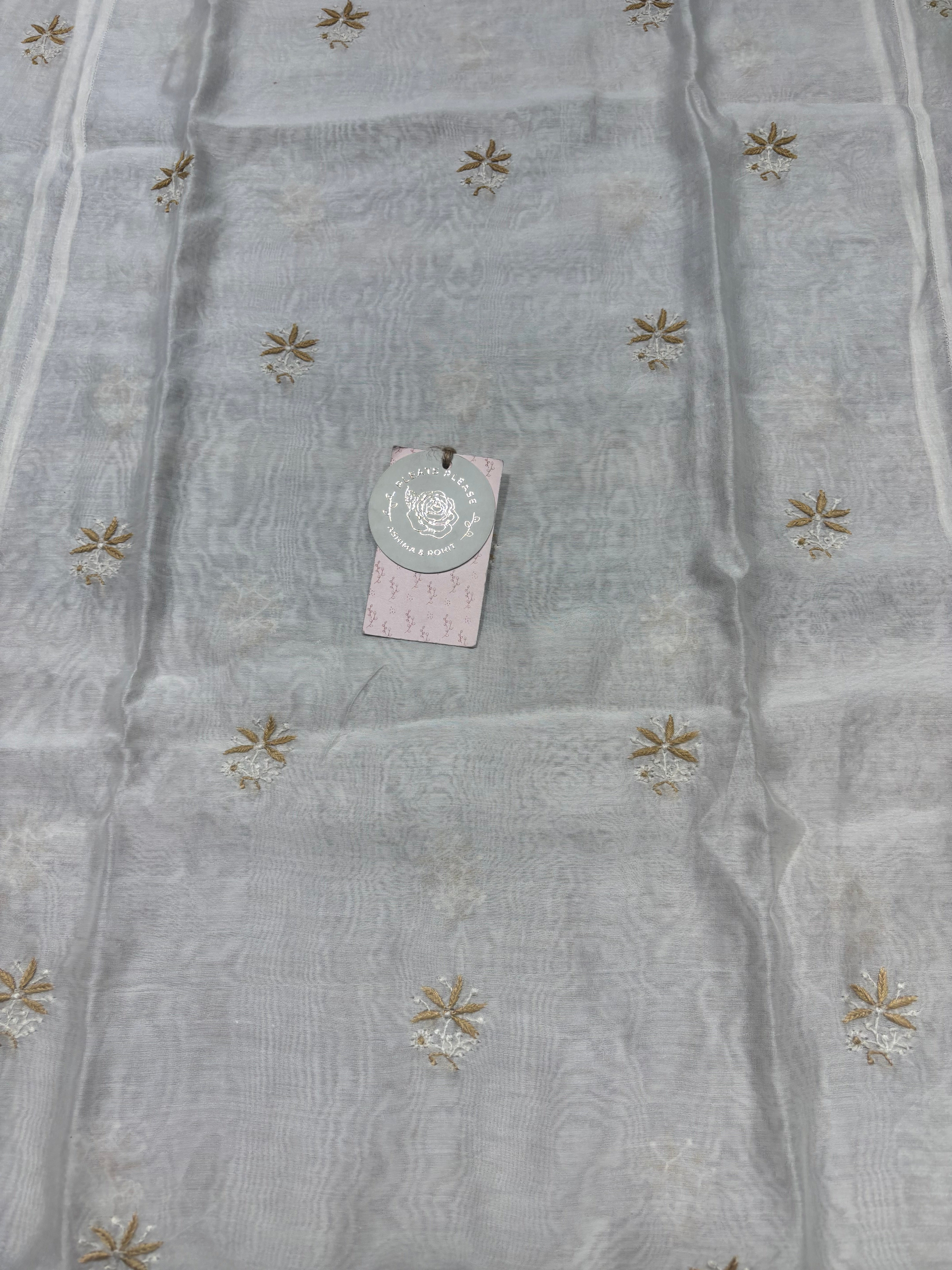 Dyeable Chanderi Silk Chikankari Kurta Choga