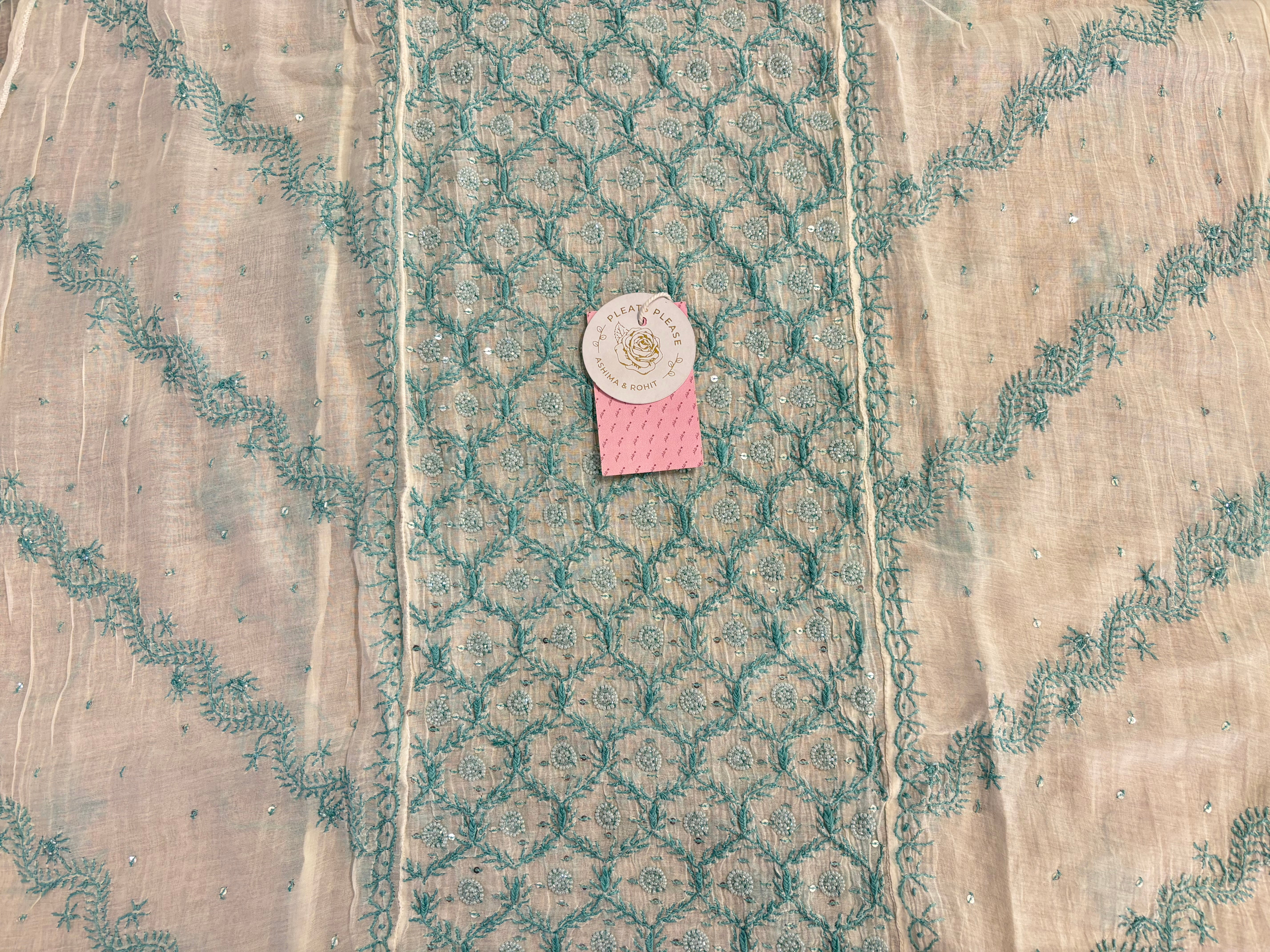 Dyeable Chanderi Mul Chikankari Kurta & Dupatta
