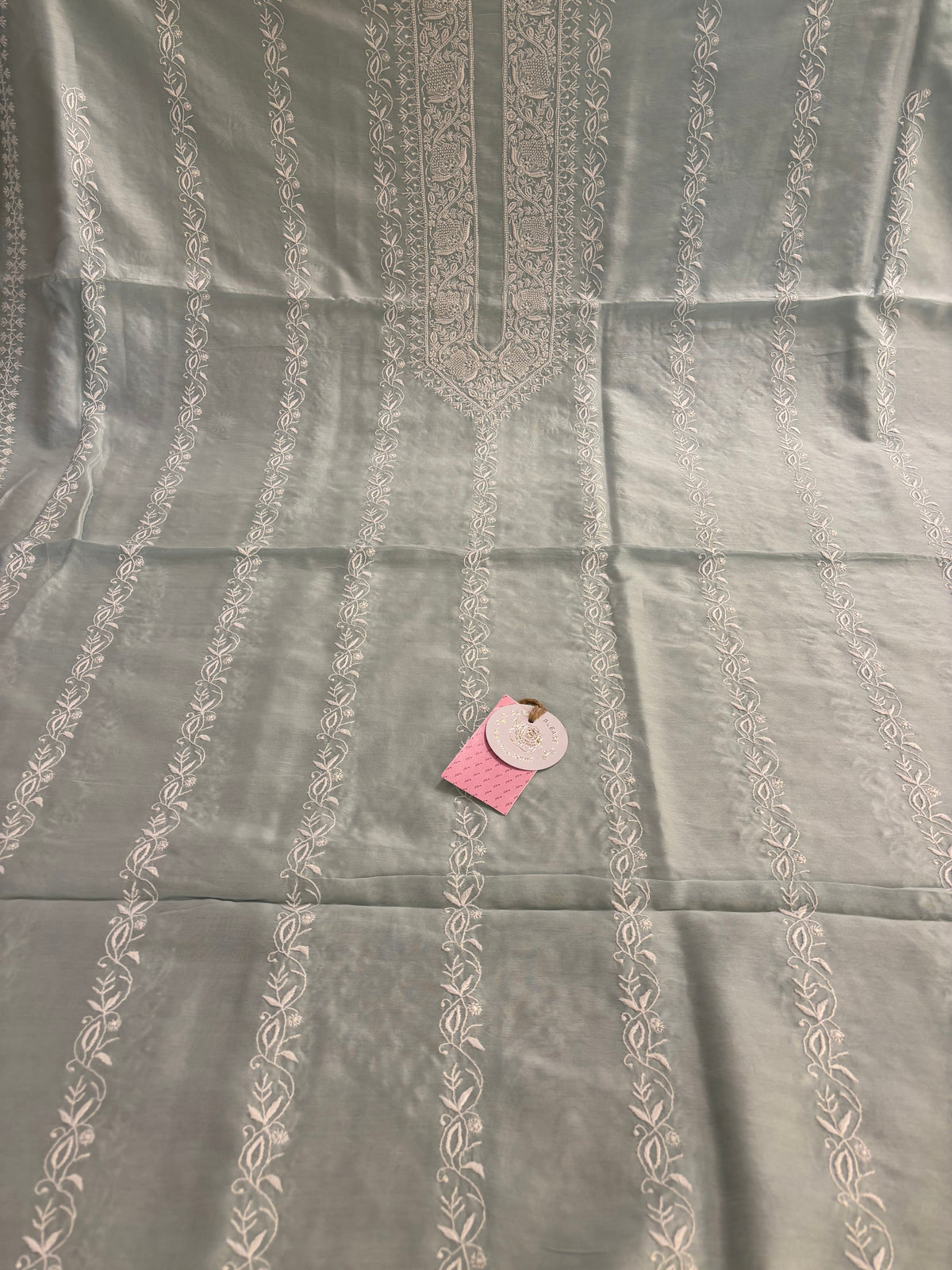 Mint Green Chanderi Chikankari Men’s Kurta