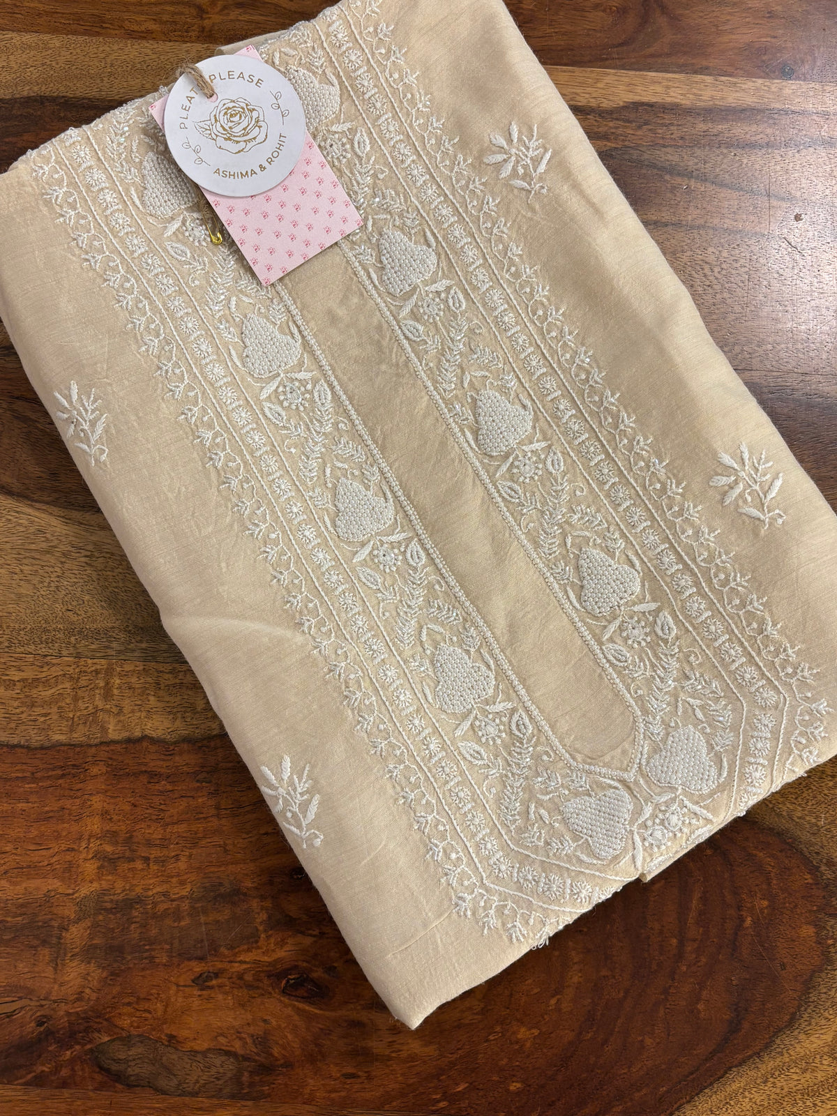 Dyeable Monga Silk Men’s Chikankari Kurta