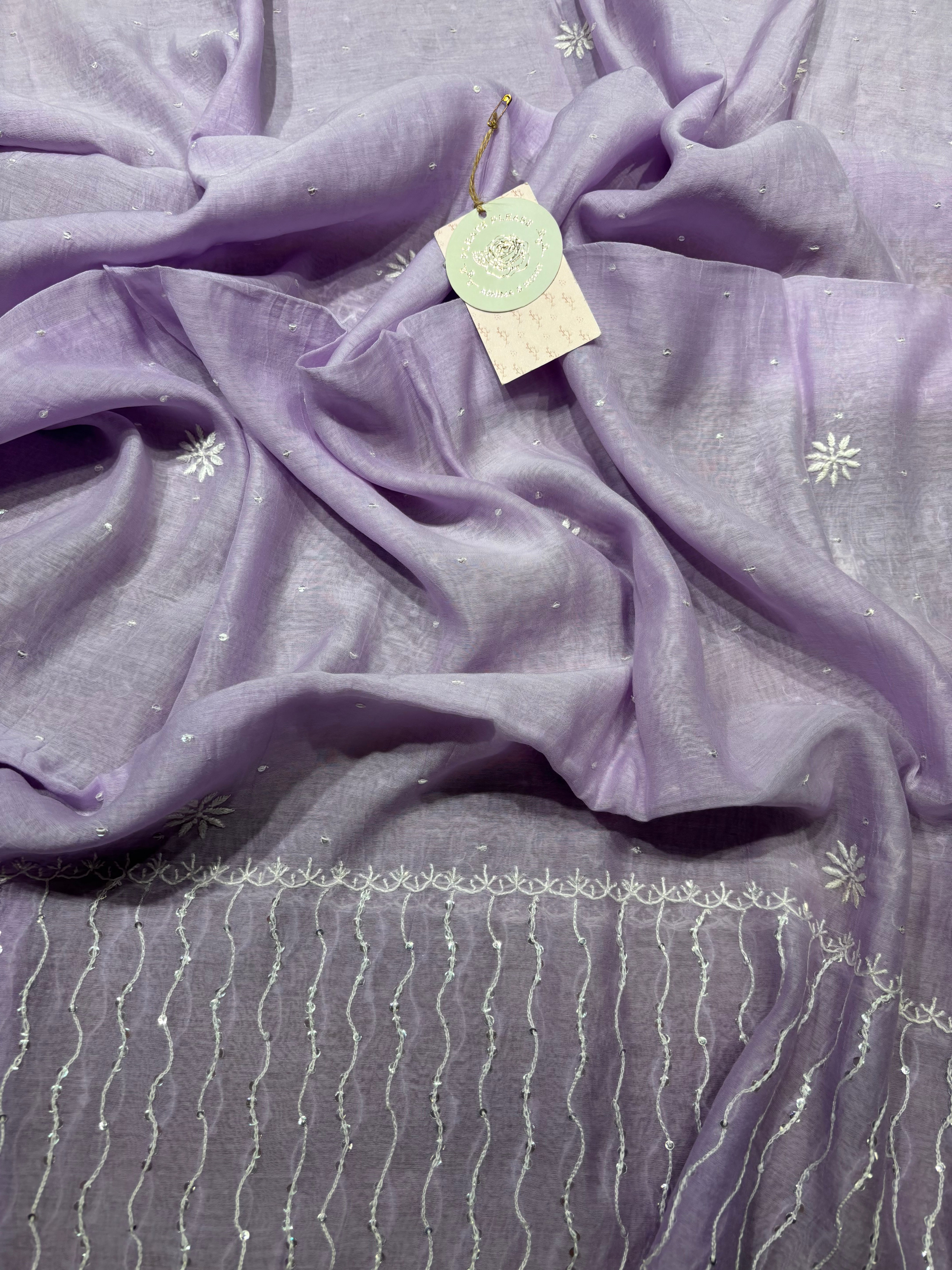 Purple Chanderi Mul Anarkali and Dupatta set