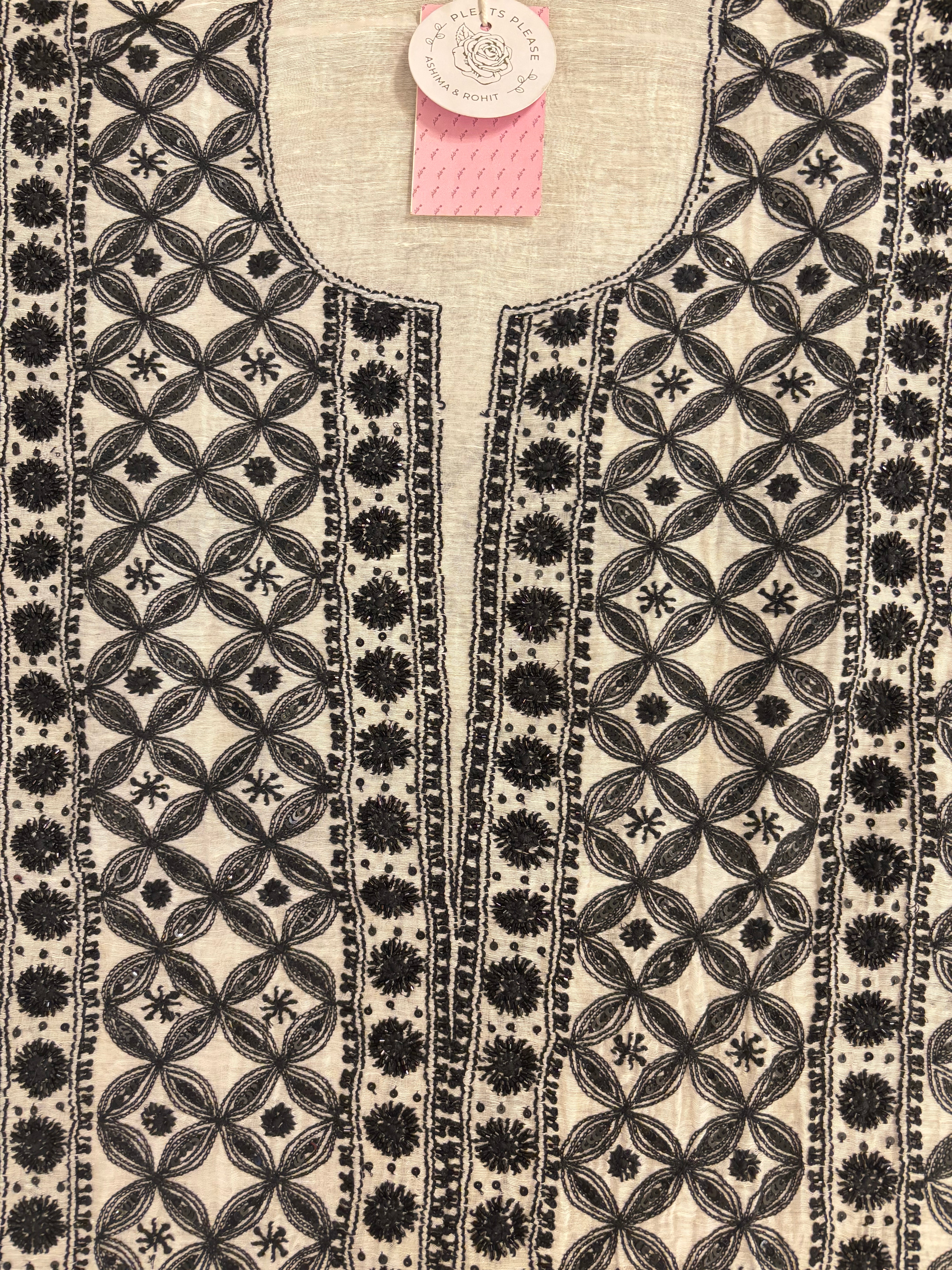 Dyeable Linen Silk Chikankari Kurta & Dupatta