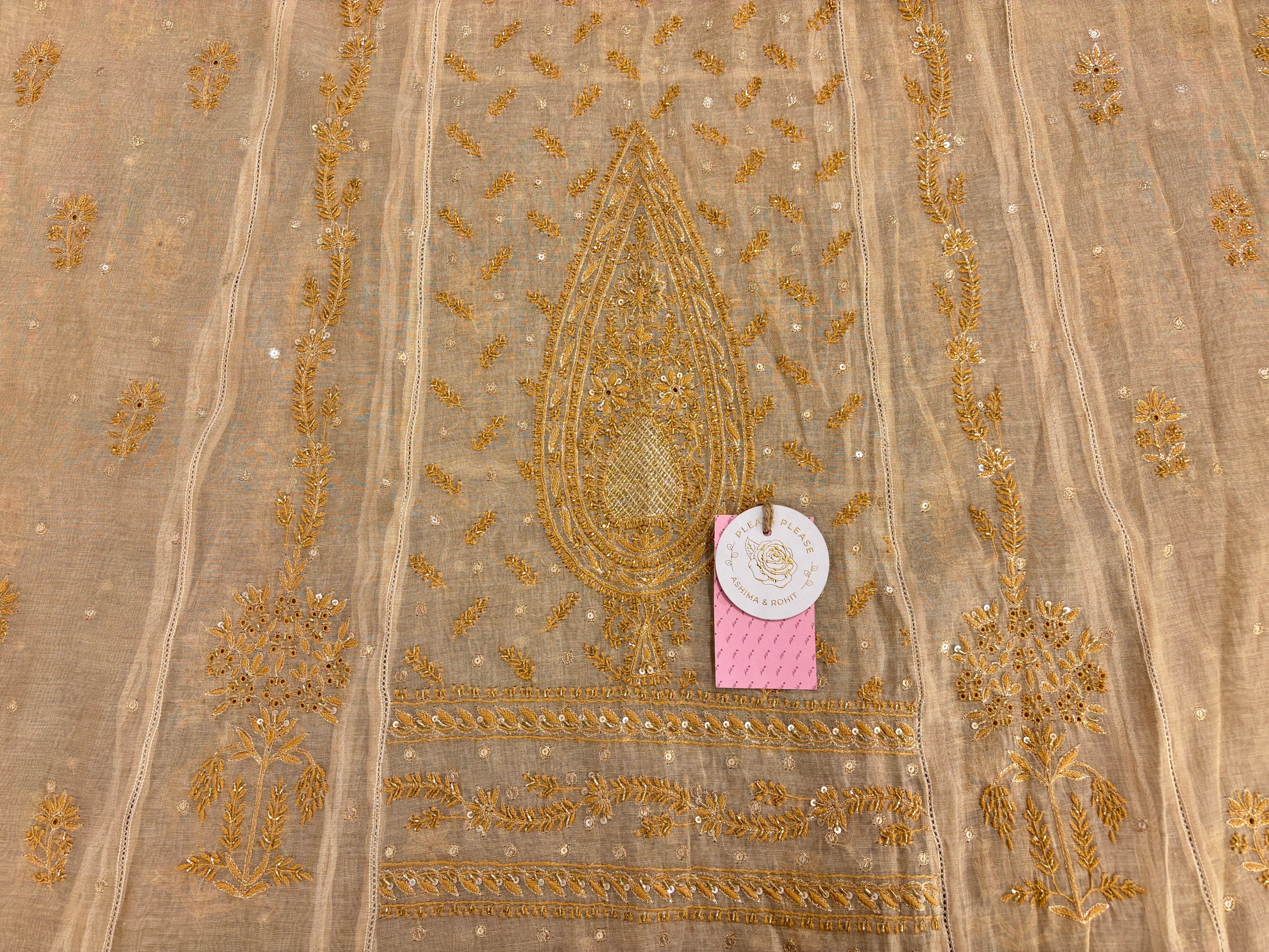 Dyeable Pure & Premium Tissue Chikankari Kurta & Dupatta