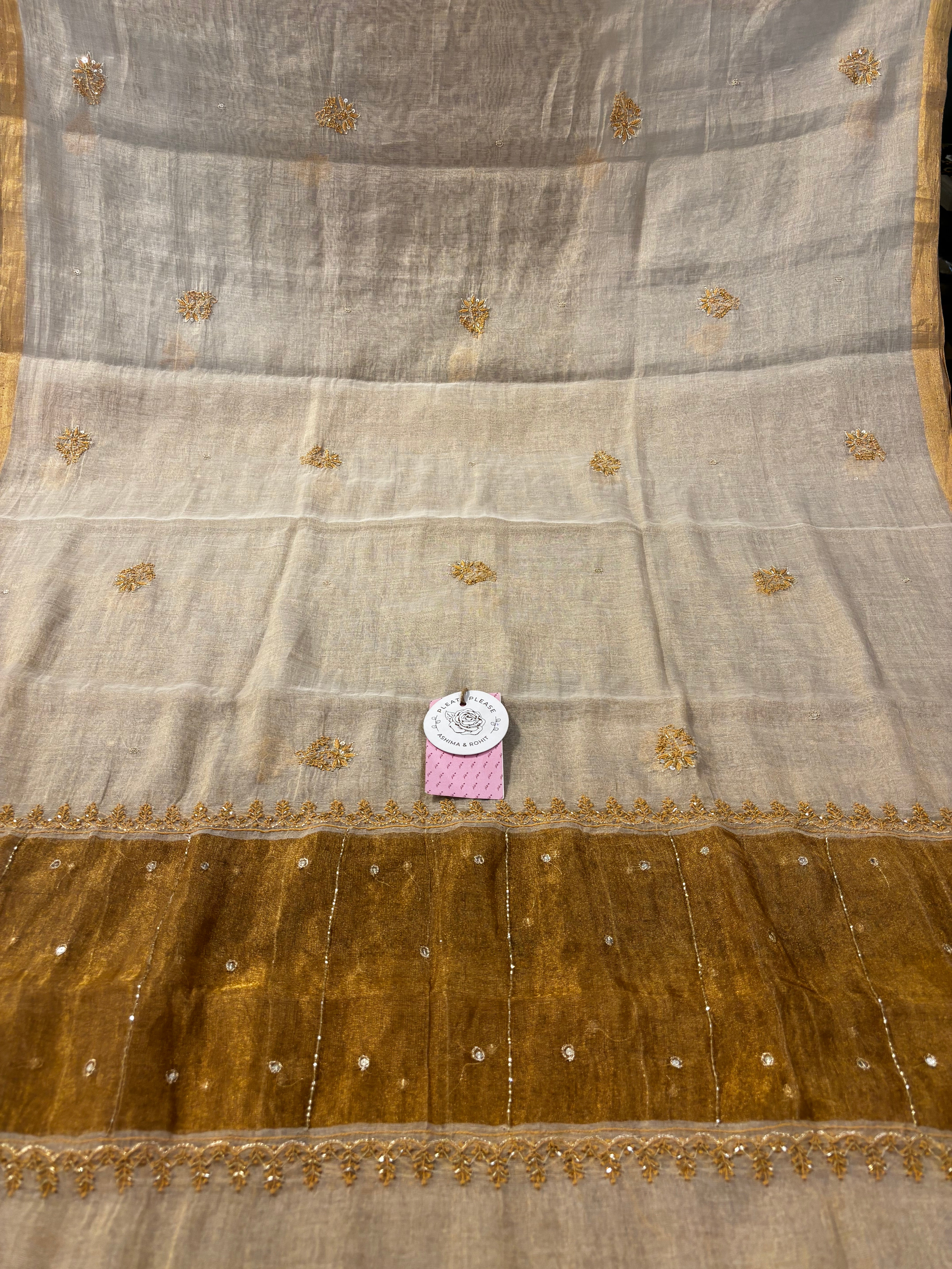 Dyeable Pure & Premium Tissue Chikankari Kurta & Dupatta - Pleats PleaseChikankari