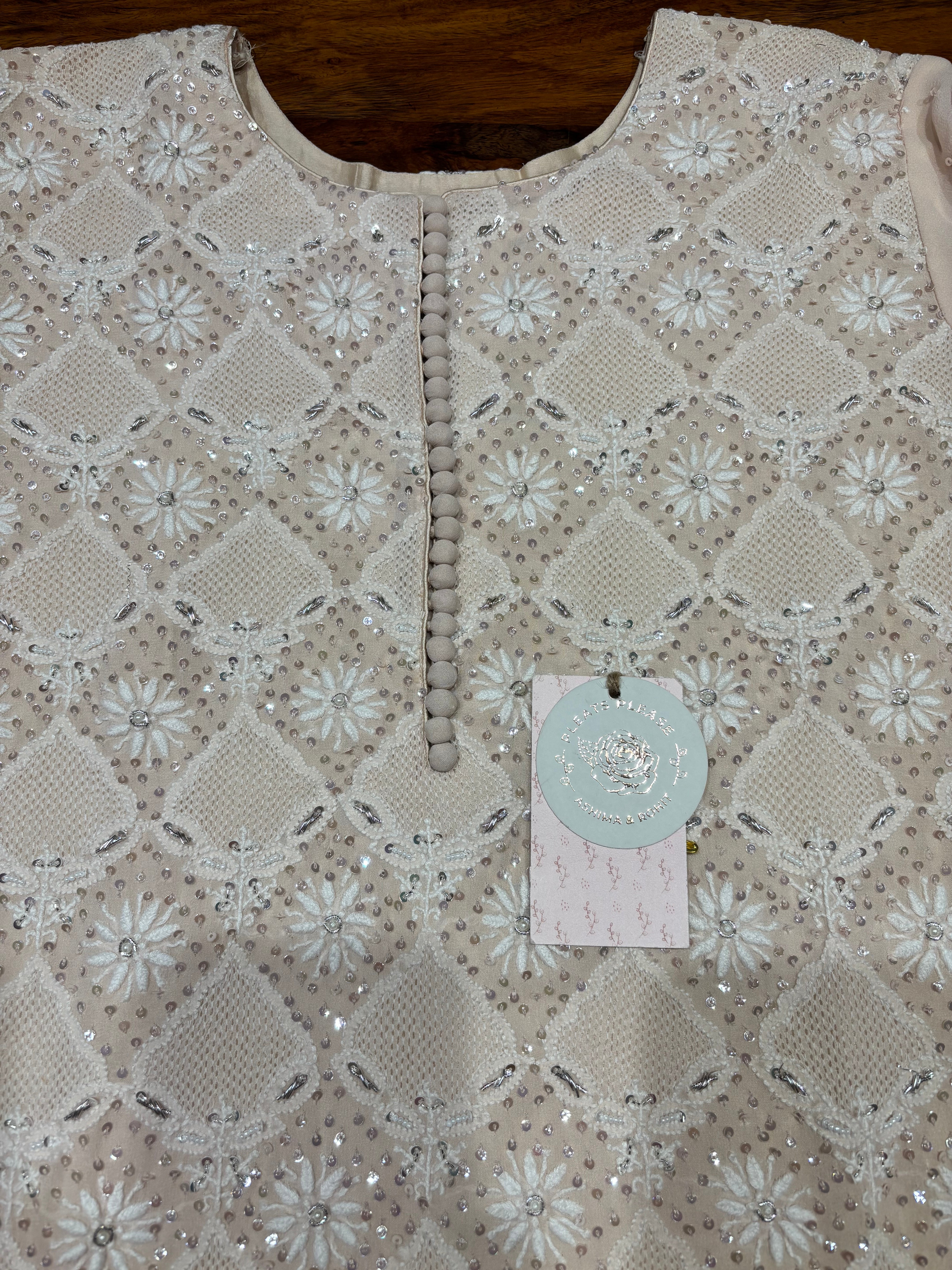 Peach Pure & Premium Georgette  Chikankari Kurta & Dupatta Set