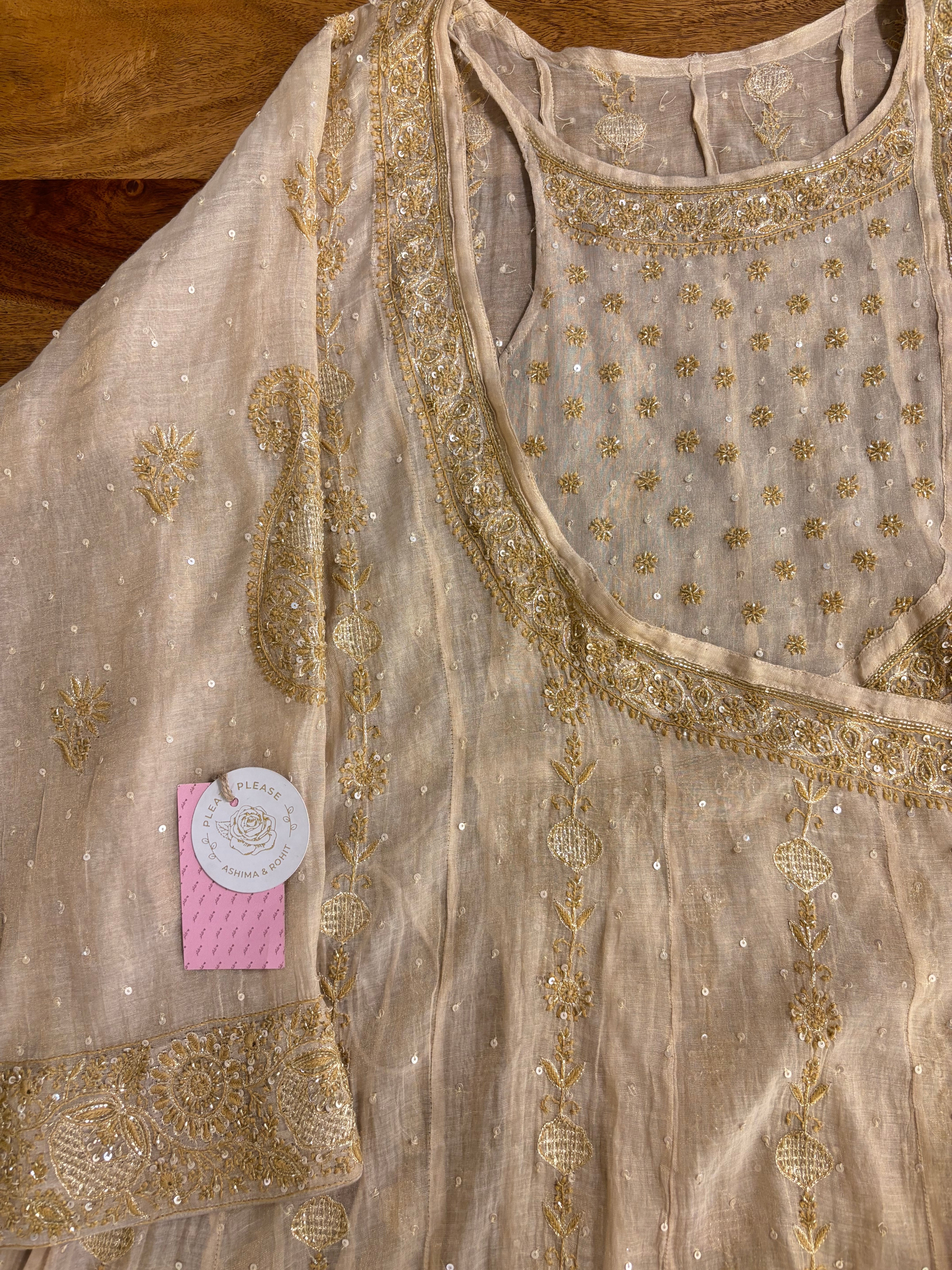 Dyeable Pure & Premium Chikankari Bajirao Angrakha & Dupatta Set
