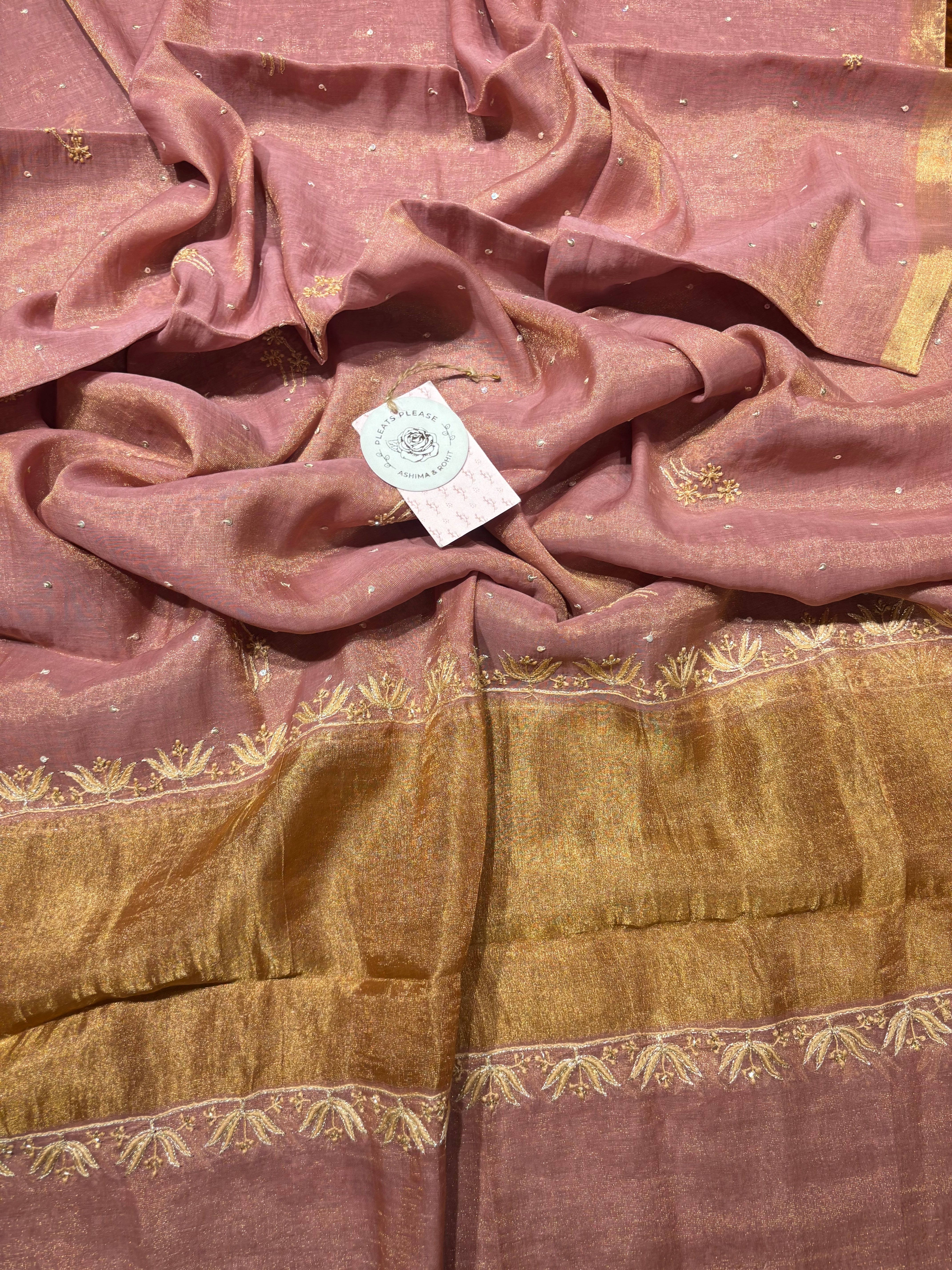 Garnet Pure & Premium Tissue Chikankari Kurta & Dupatta Set