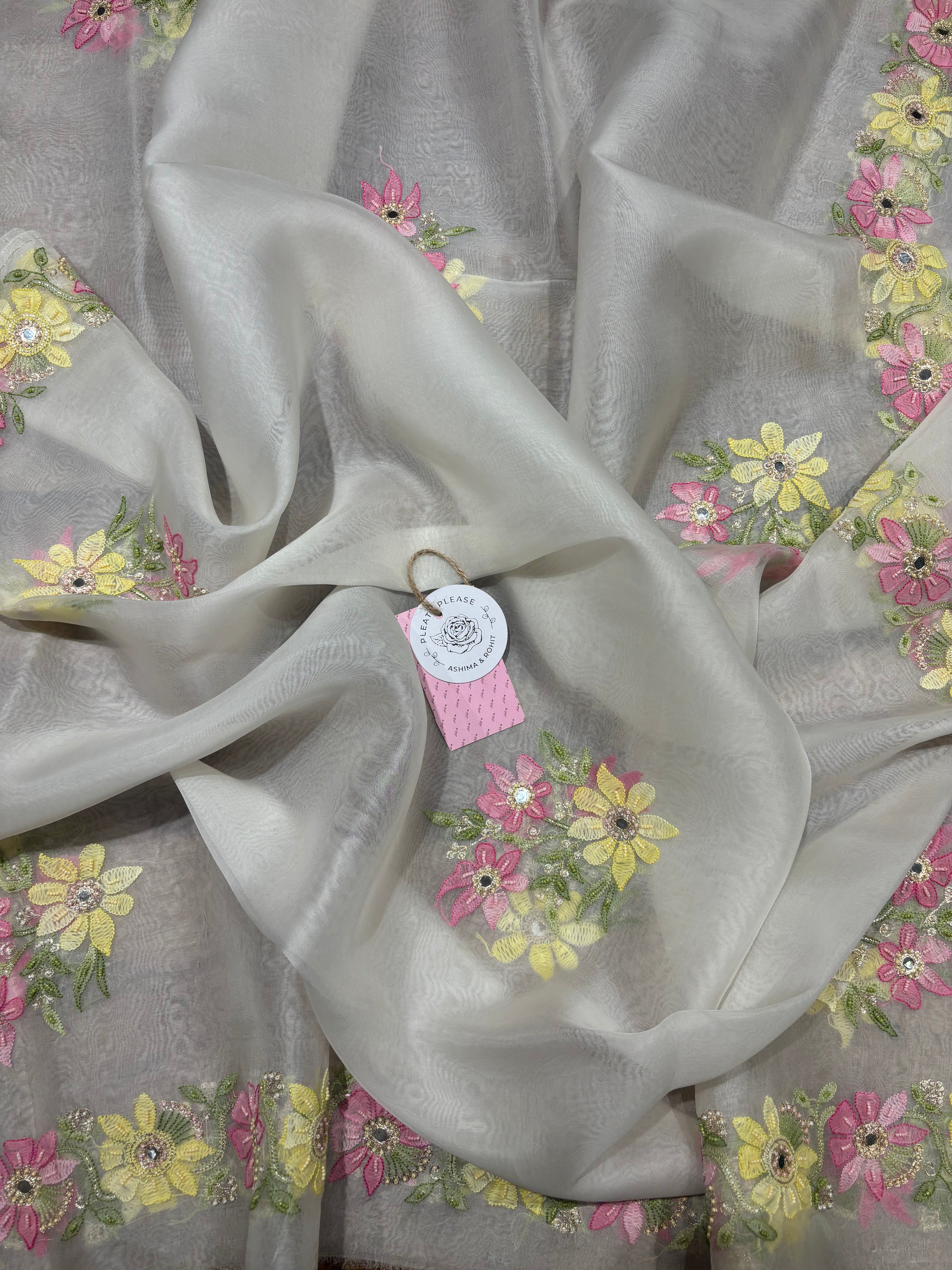 Dyeable Pure and Premium Organza Silk Chikankari Kurta and Dupatta Set