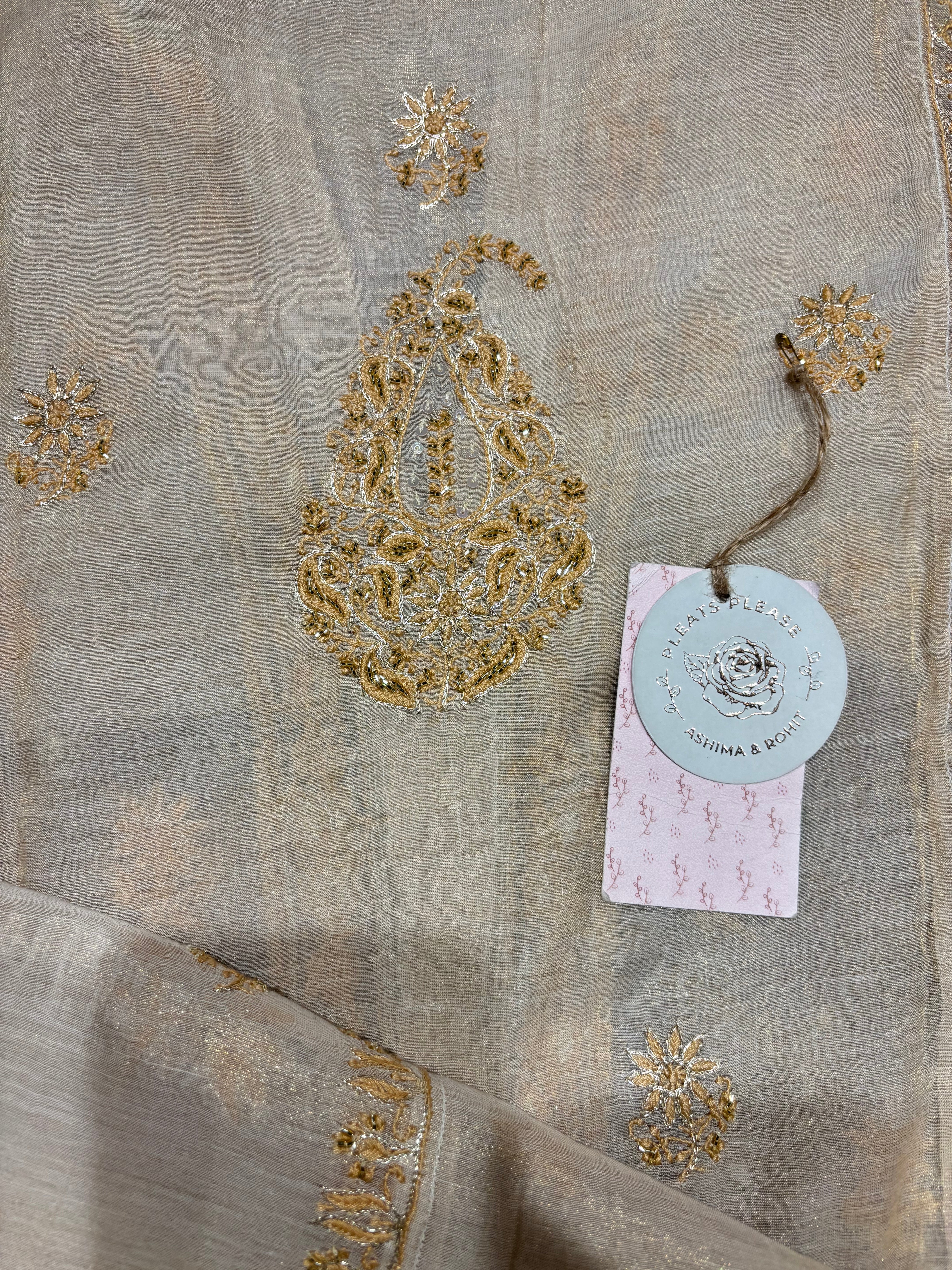 Dyeable Pure & Premium Tissue Chikankari A-Line Anarkali & Dupatta Set