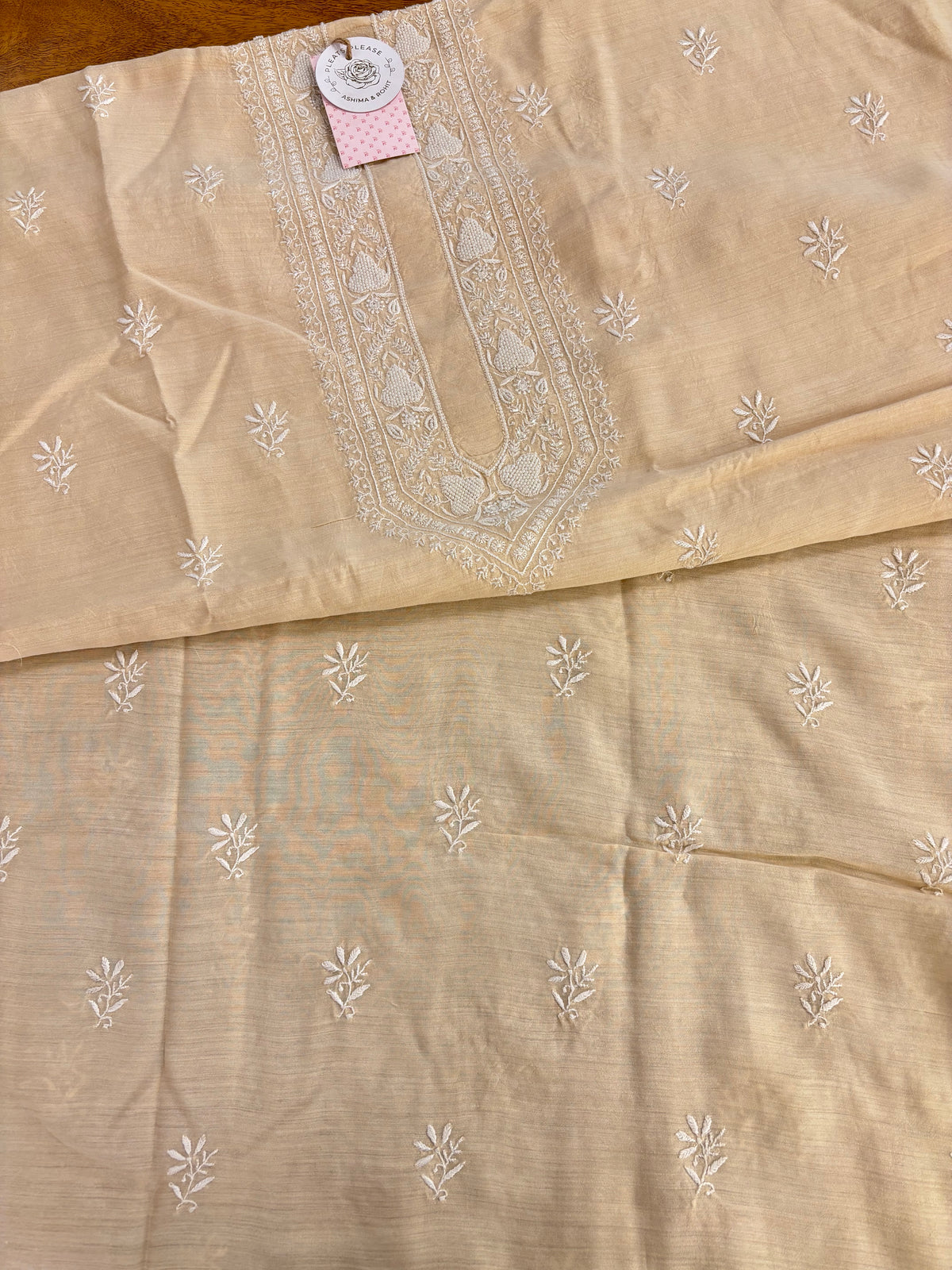Dyeable Monga Silk Men’s Chikankari Kurta