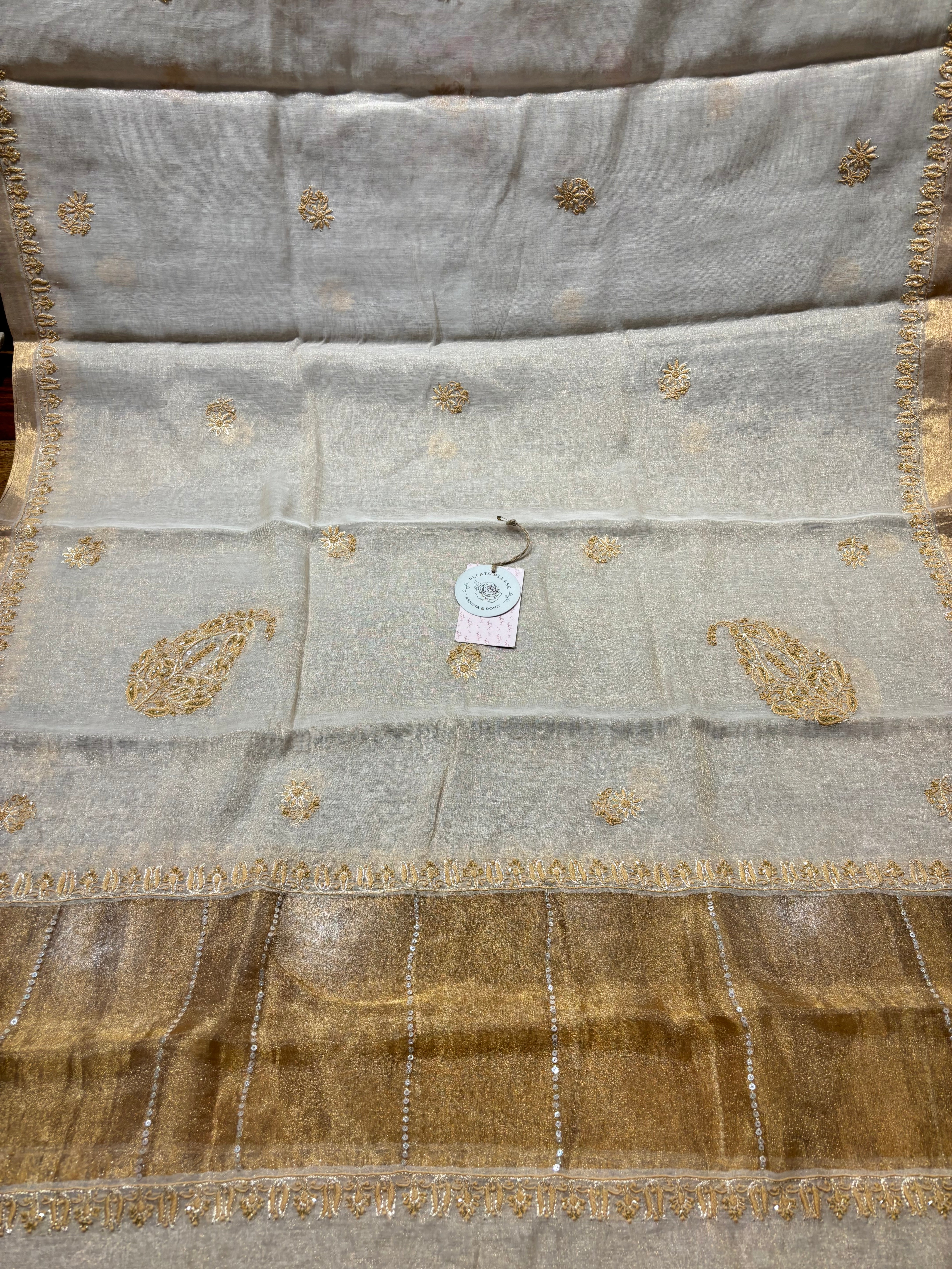 Dyeable Pure & Premium Tissue Chikankari A-Line Anarkali & Dupatta Set