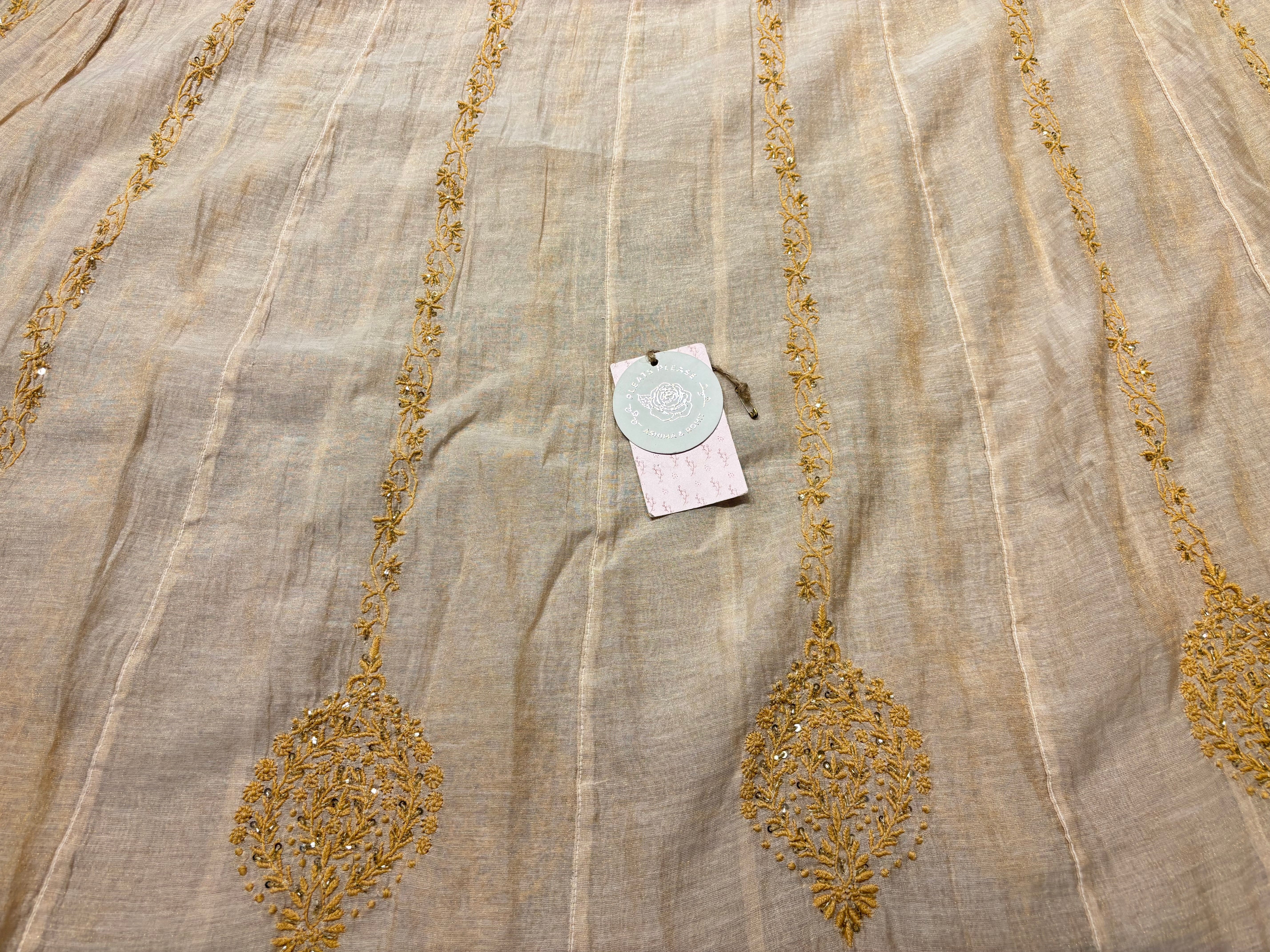 Dyeable Pure & Premium Tissue Chikankari Anarkali & Dupatta Set