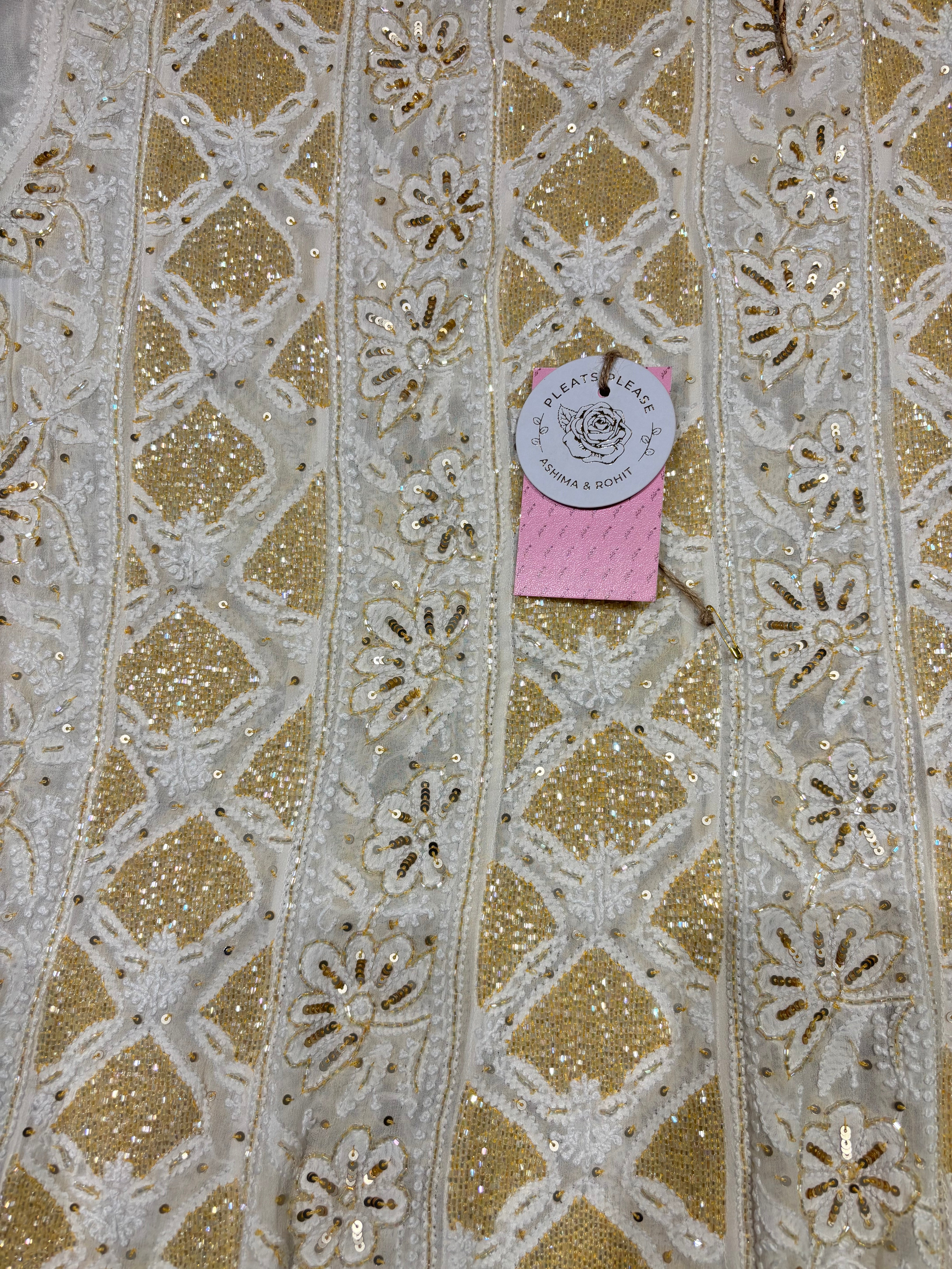 Dyeable Pure and Premium Georgette Chikankari Anarkali and Dupatta Set