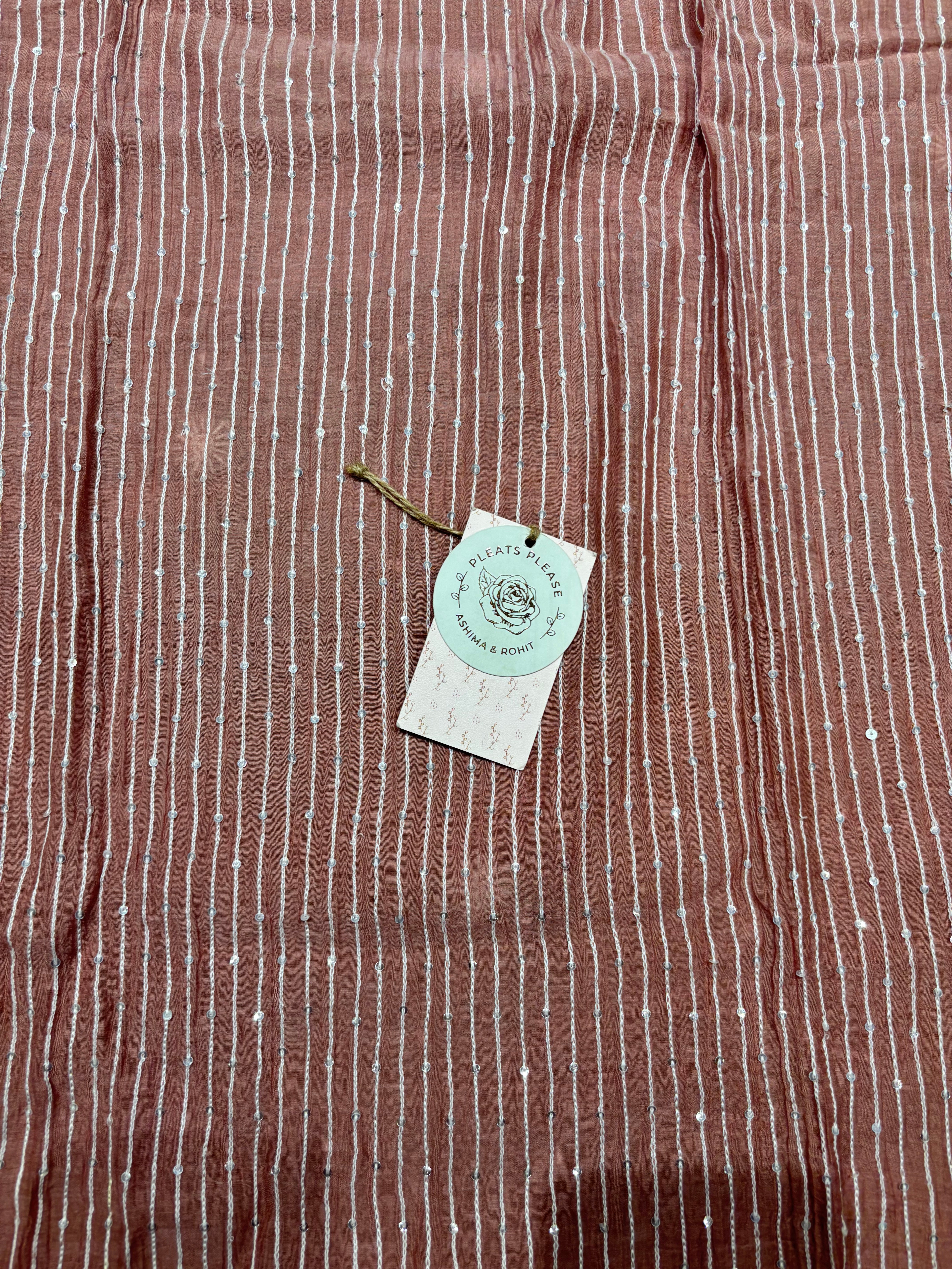 Brown chanderi Mul Chikankari kurta and Dupatta Set