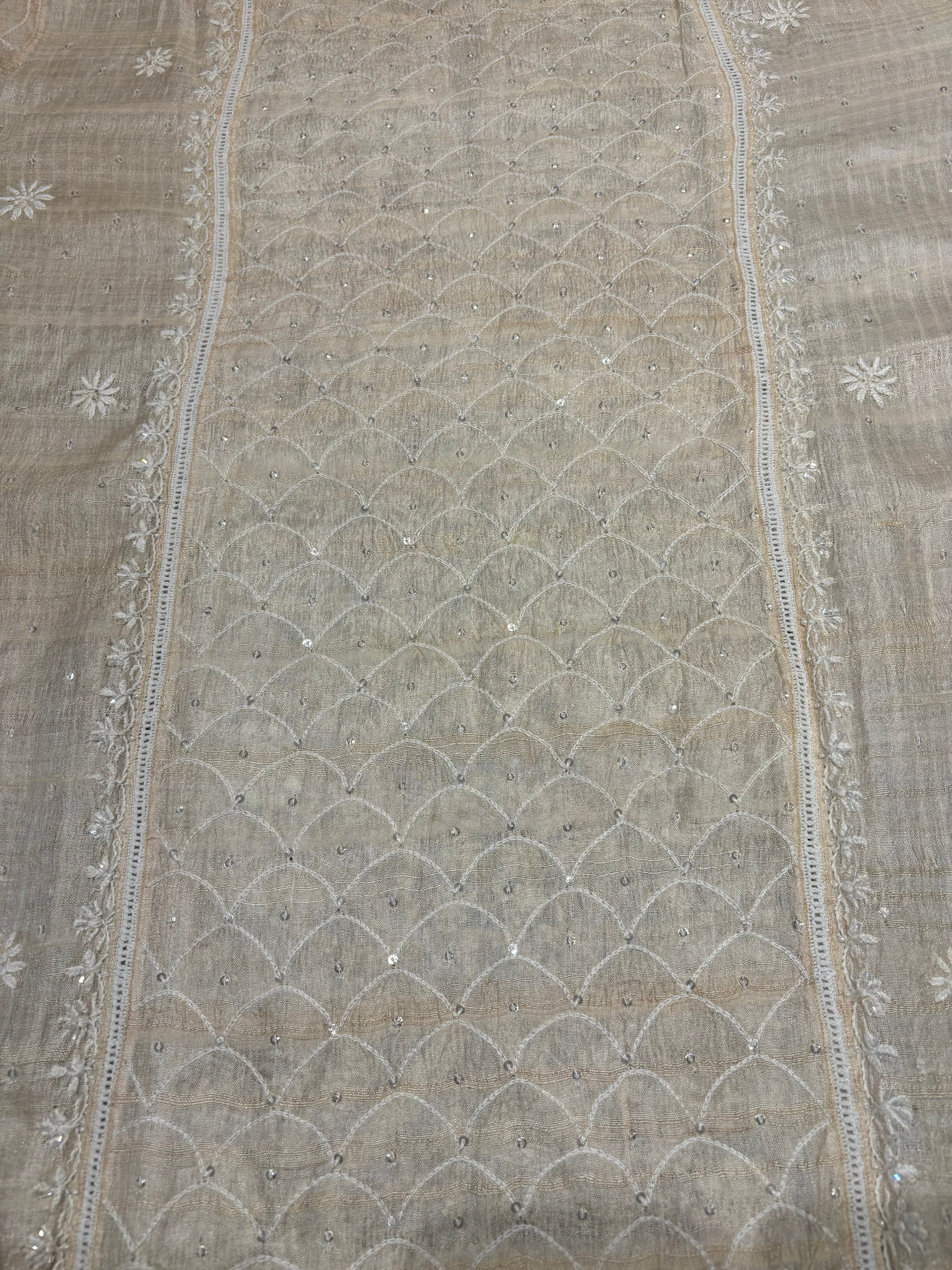 Dyeable Silk Chikankari Kurta and dupatta
