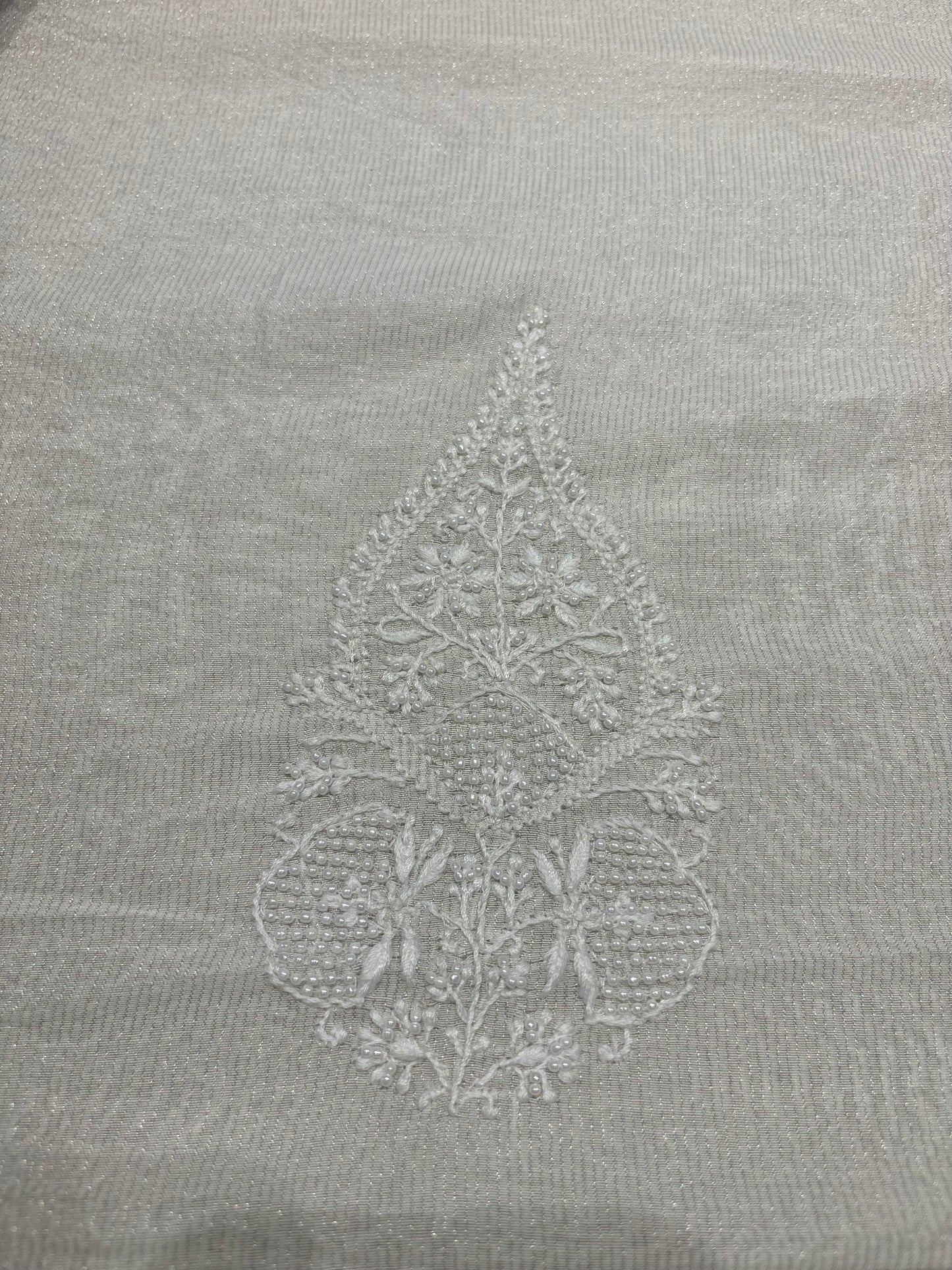 Dyeable Tissue Chikankari Men's Kurta