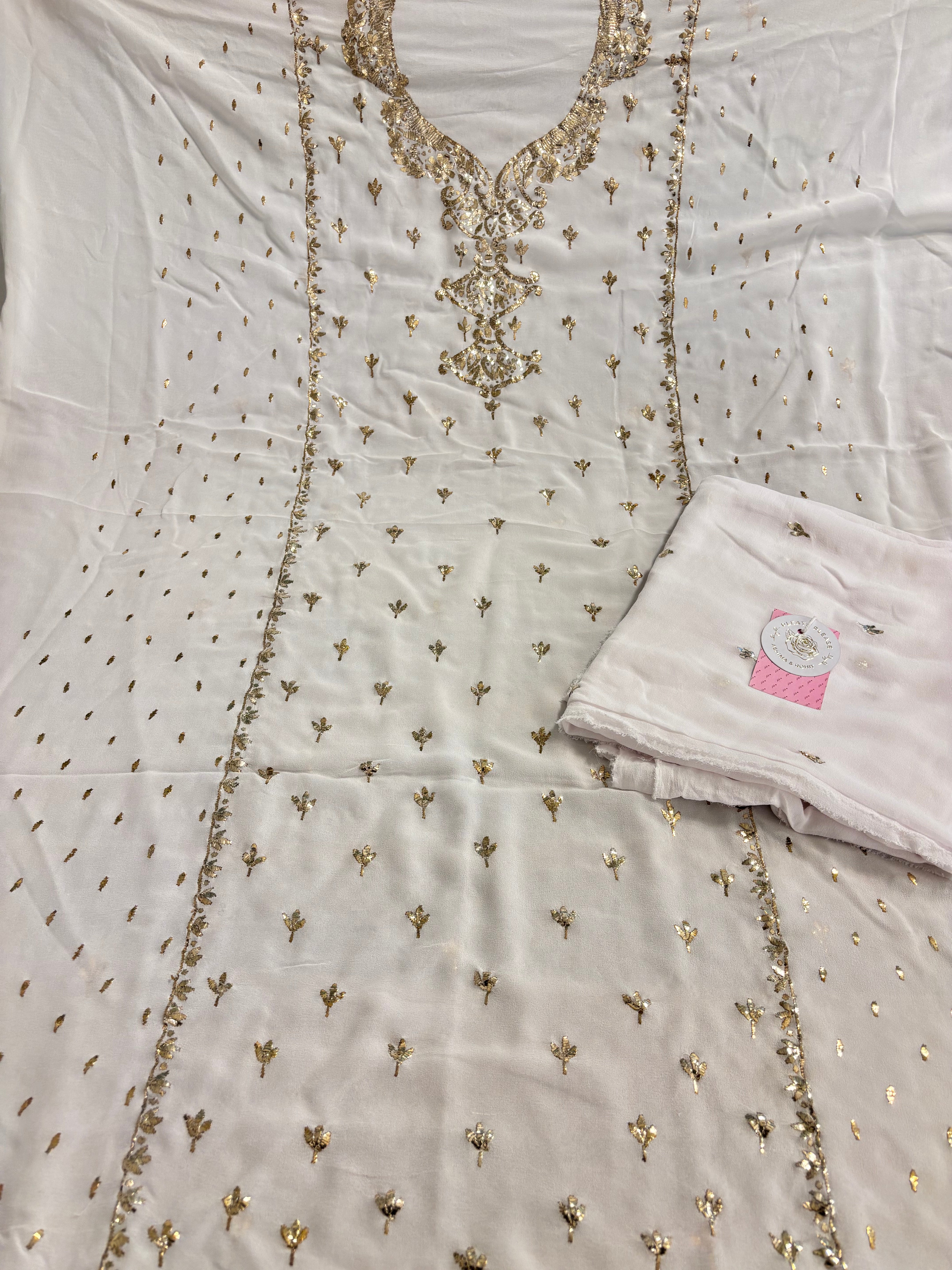 Dyeable Pure & Premium Badla Kurta & Dupatta