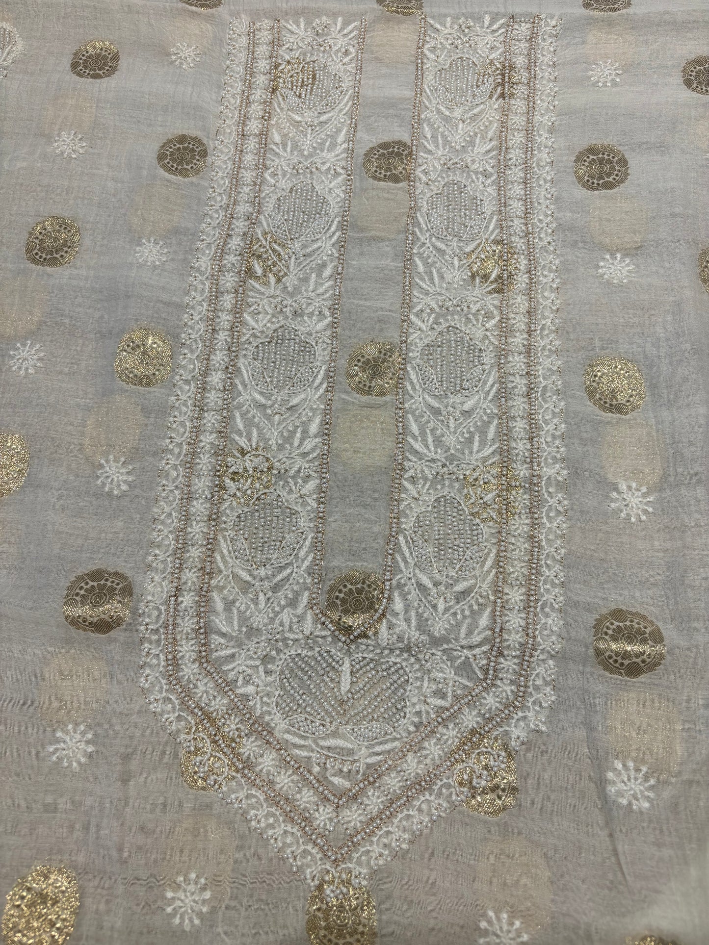 Dyeable Chanderi Mul Banarsi Chikankari Men’s Kurta