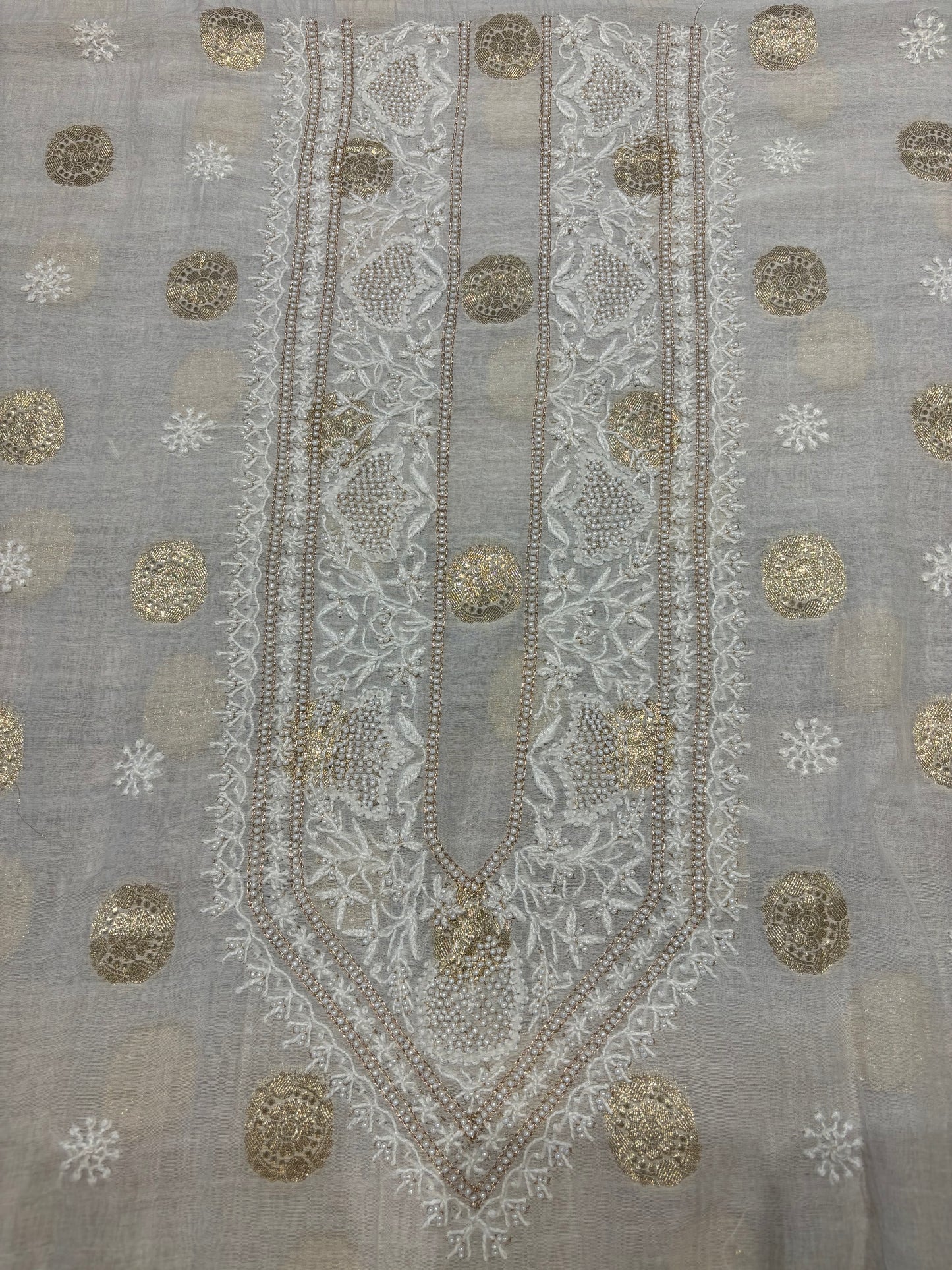 Dyeable Chanderi Mul Banarsi Chikankari Men’s Kurta