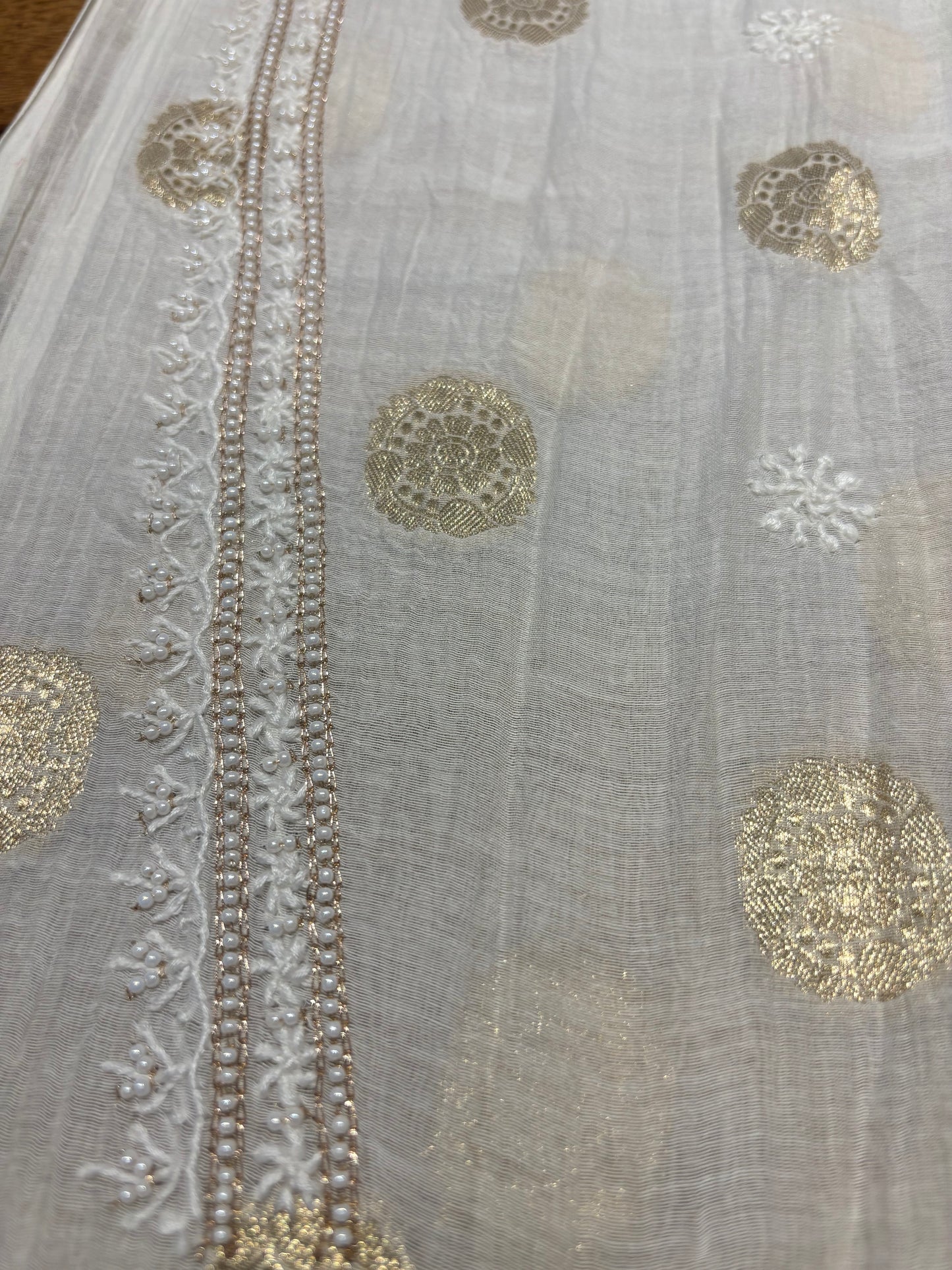 Dyeable Chanderi Mul Banarsi Chikankari Men’s Kurta