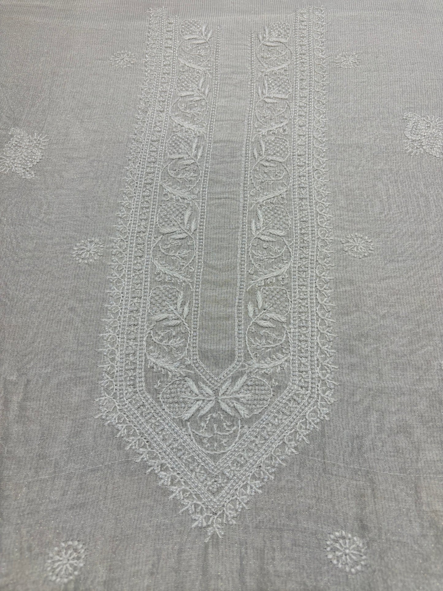 Dyeable Tissue Chikankari Men’s Kurta