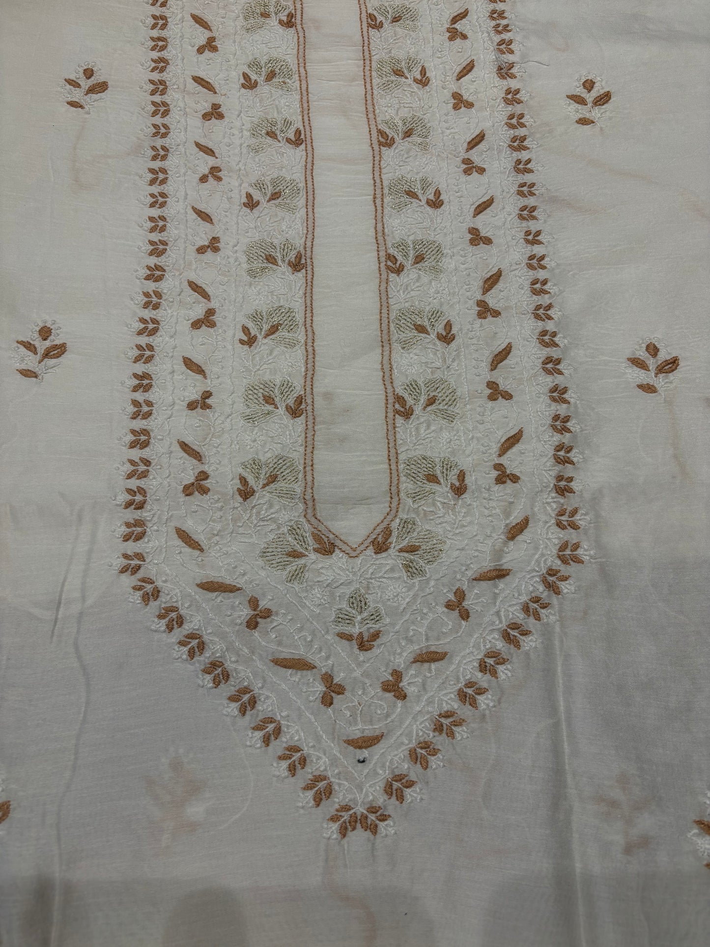 Dyeable Silk Chikankari Men's Kurta