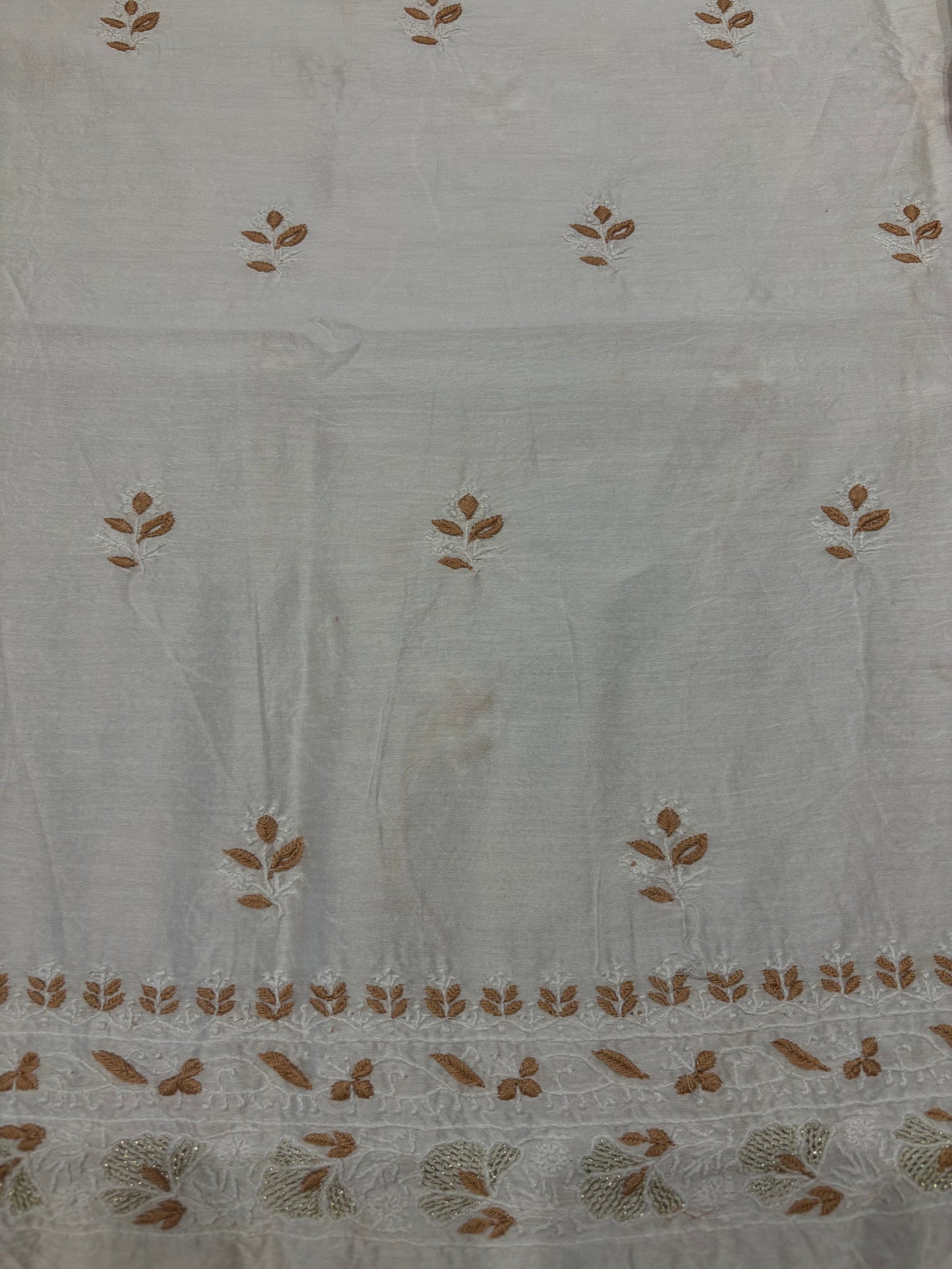 Dyeable Silk Chikankari Men's Kurta