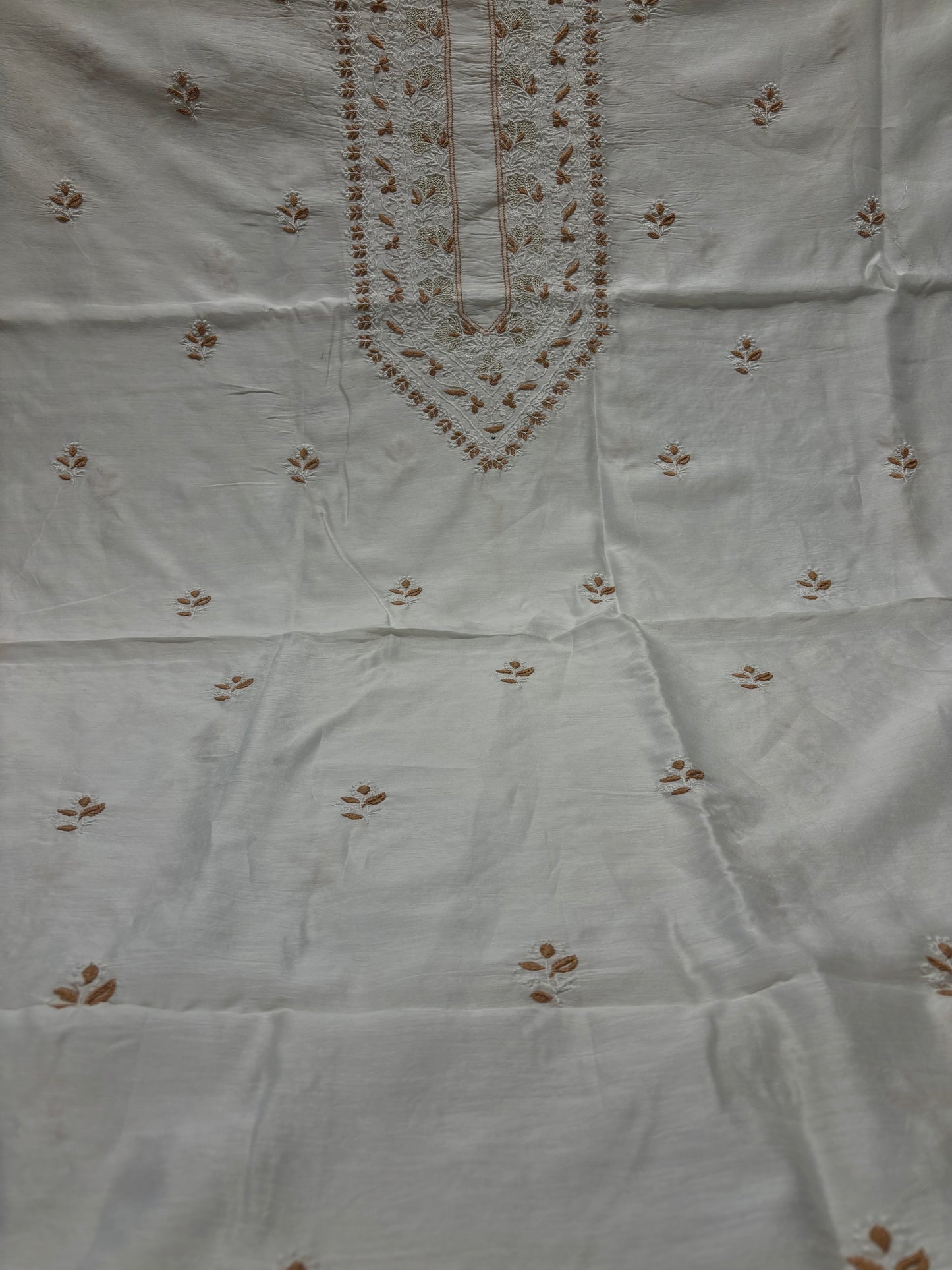 Dyeable Silk Chikankari Men's Kurta