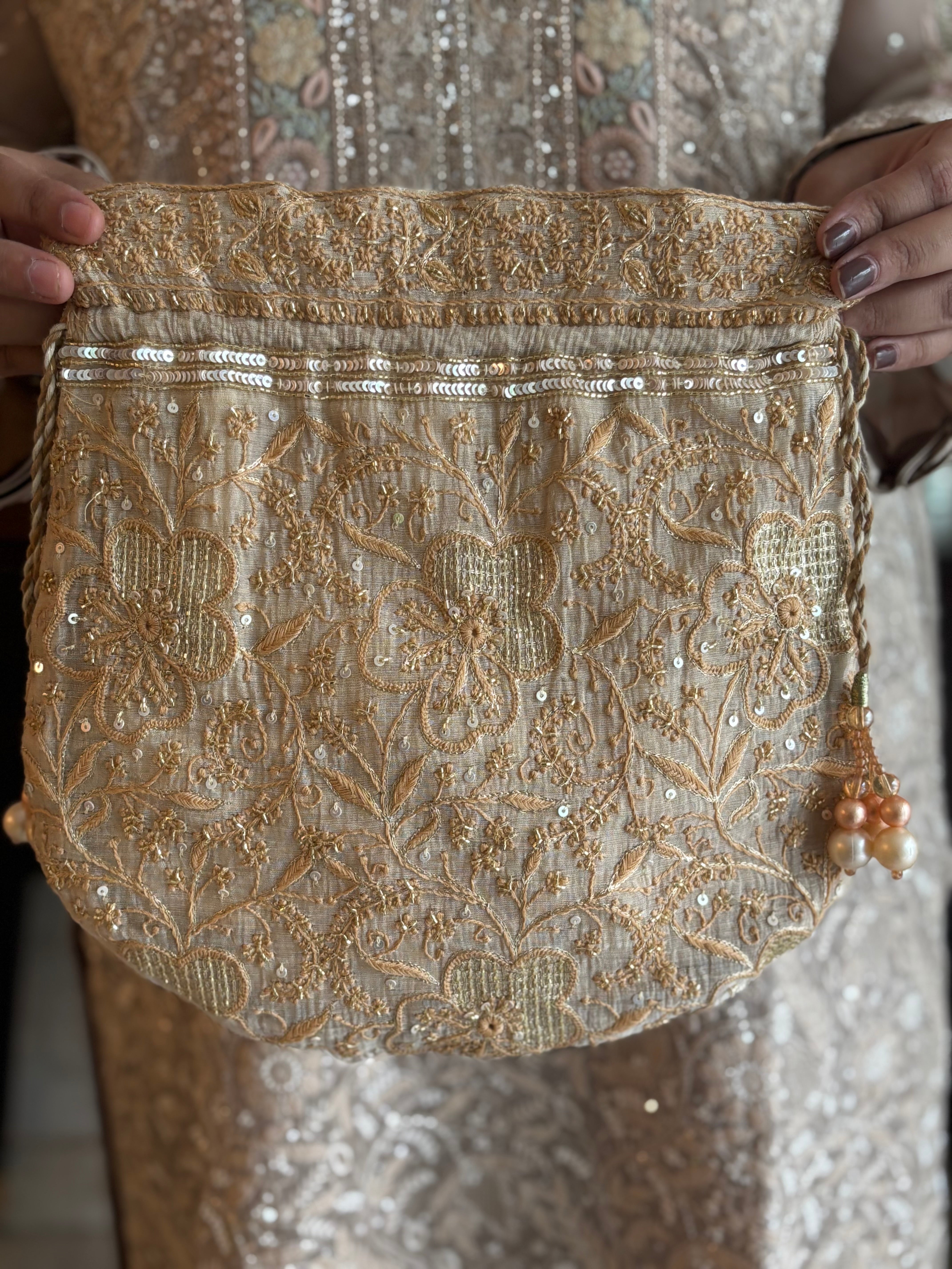 Natural Pure Tissue Chikankari Batua