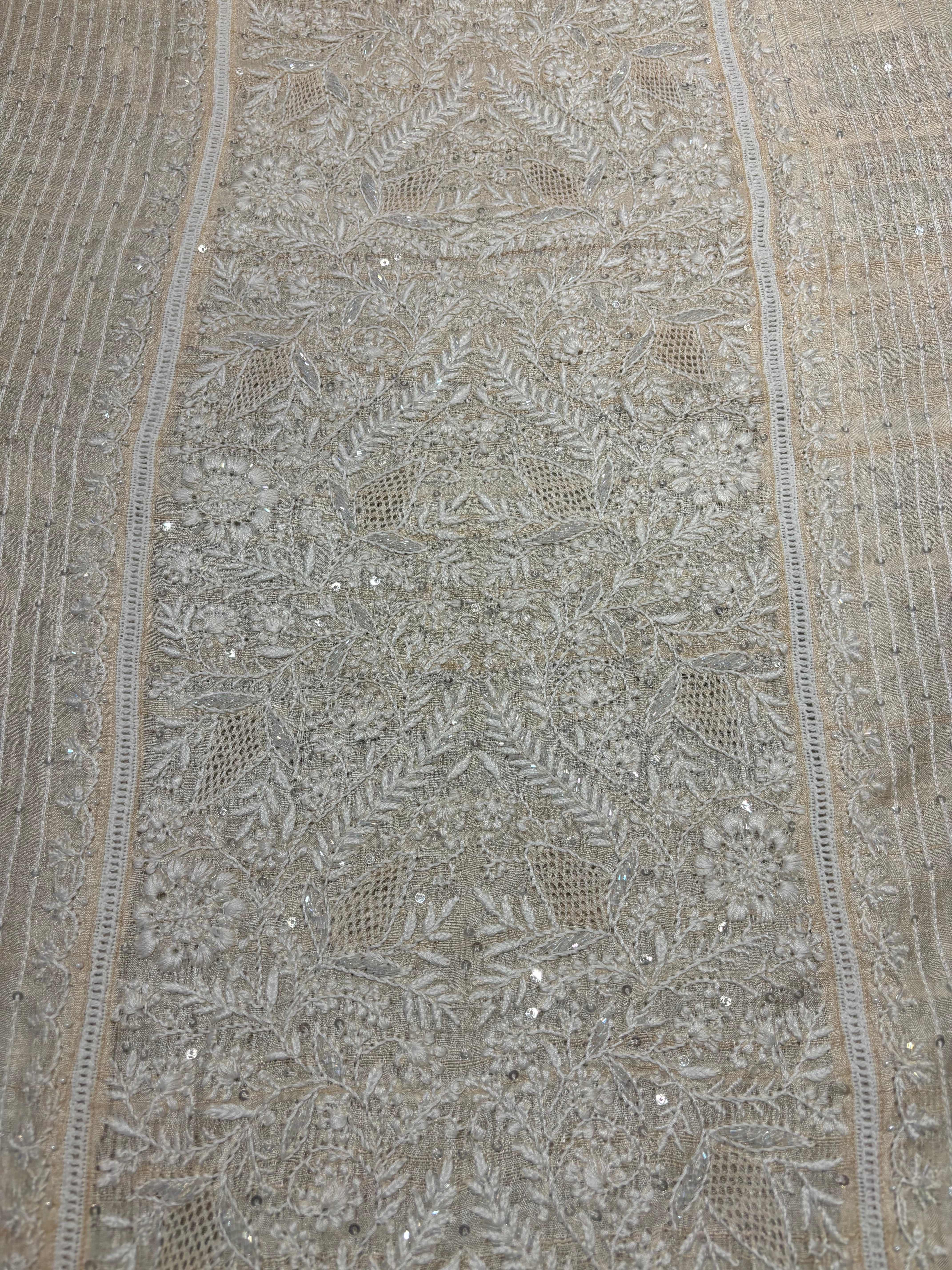 Dyeable Silk Chikankari Kurta and dupatta